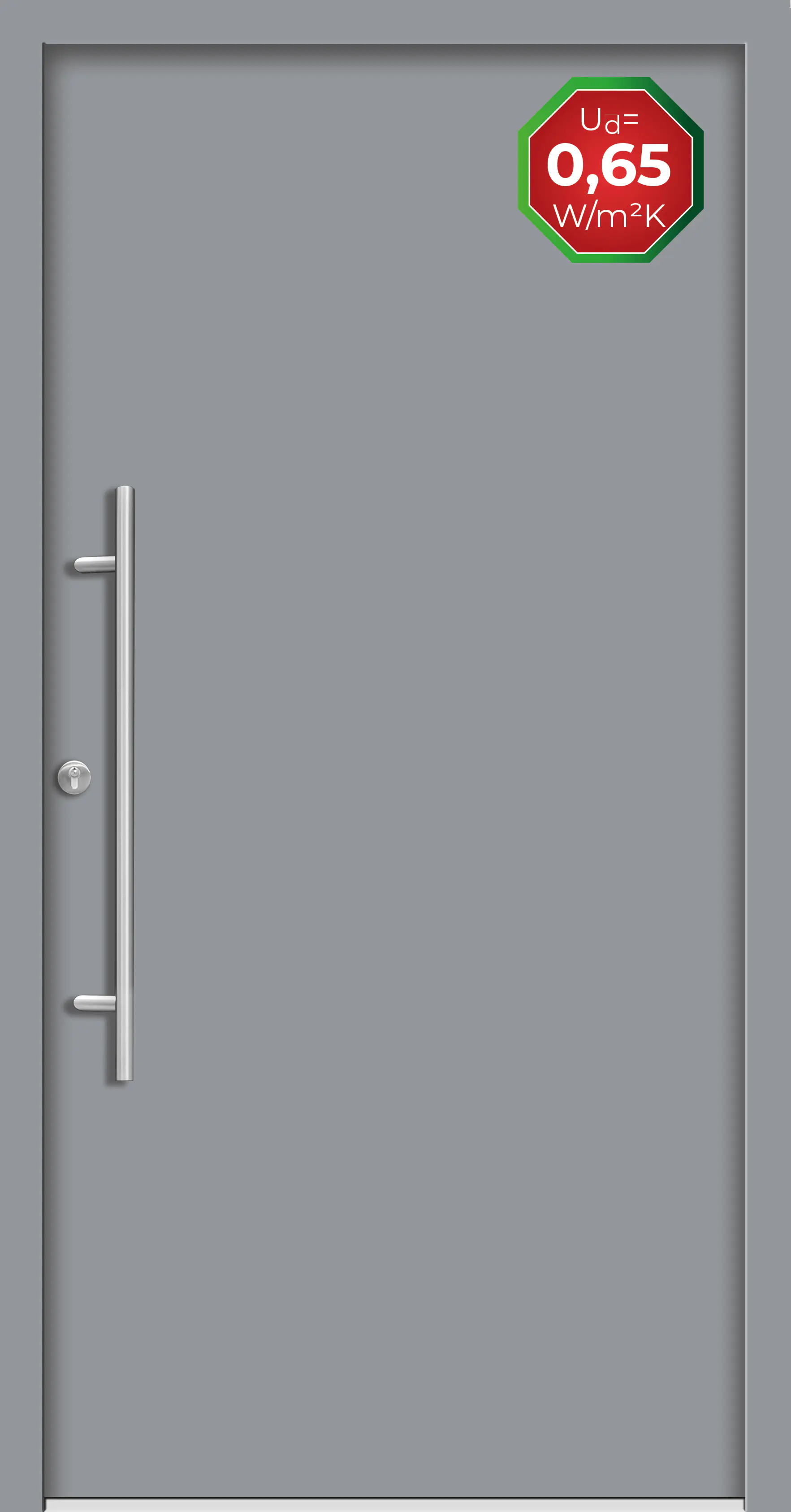 Splendoor Haustür Passivedoor Premium B05 Grau DIN Links 100 x 210 cm