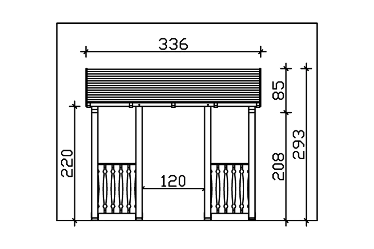 SKAN HOLZ Vordach Paderborn Typ 6 336 x 156 cm, natur SKAN HOLZ Vordach Paderborn Typ 6 336 x 156 cm, natur
