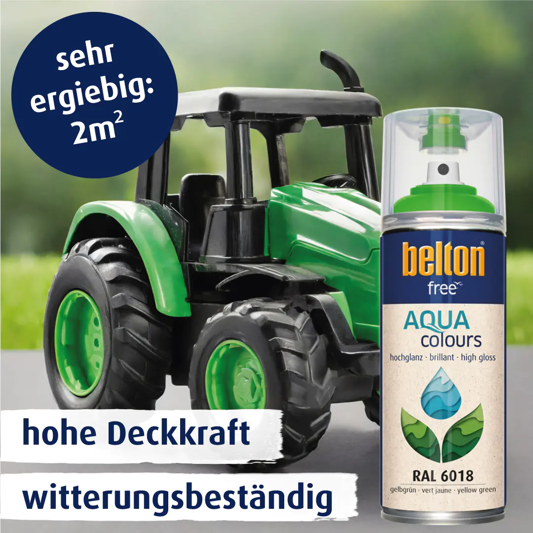 belton free Lackspray AQUAcolours 400 ml gelbgrün hochglanz