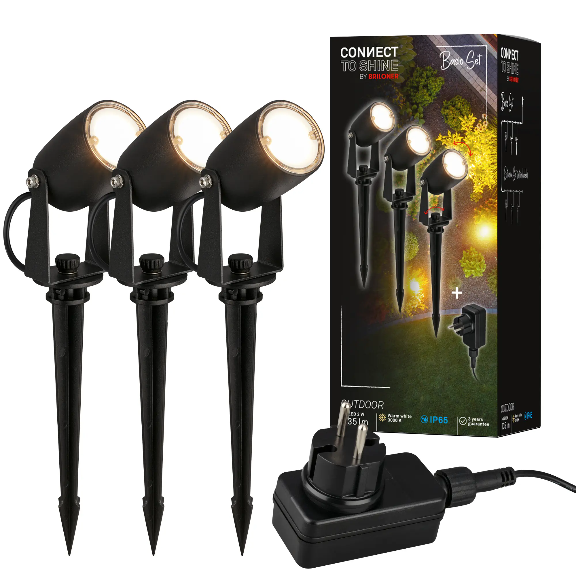 Briloner LED Außen-Bodenstrahler Connect to Shine 3er Starterset 6W warmweiß Briloner LED Außen-Bodenstrahler Connect to Shine 3er Starterset 6W warmweiß