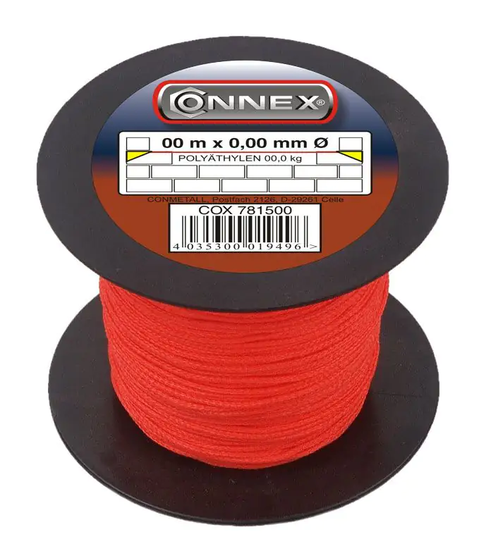 Maurerschnur 100 m Ø 1,7 mm rot Maurerschnur 100 m Ø 1,7 mm rot