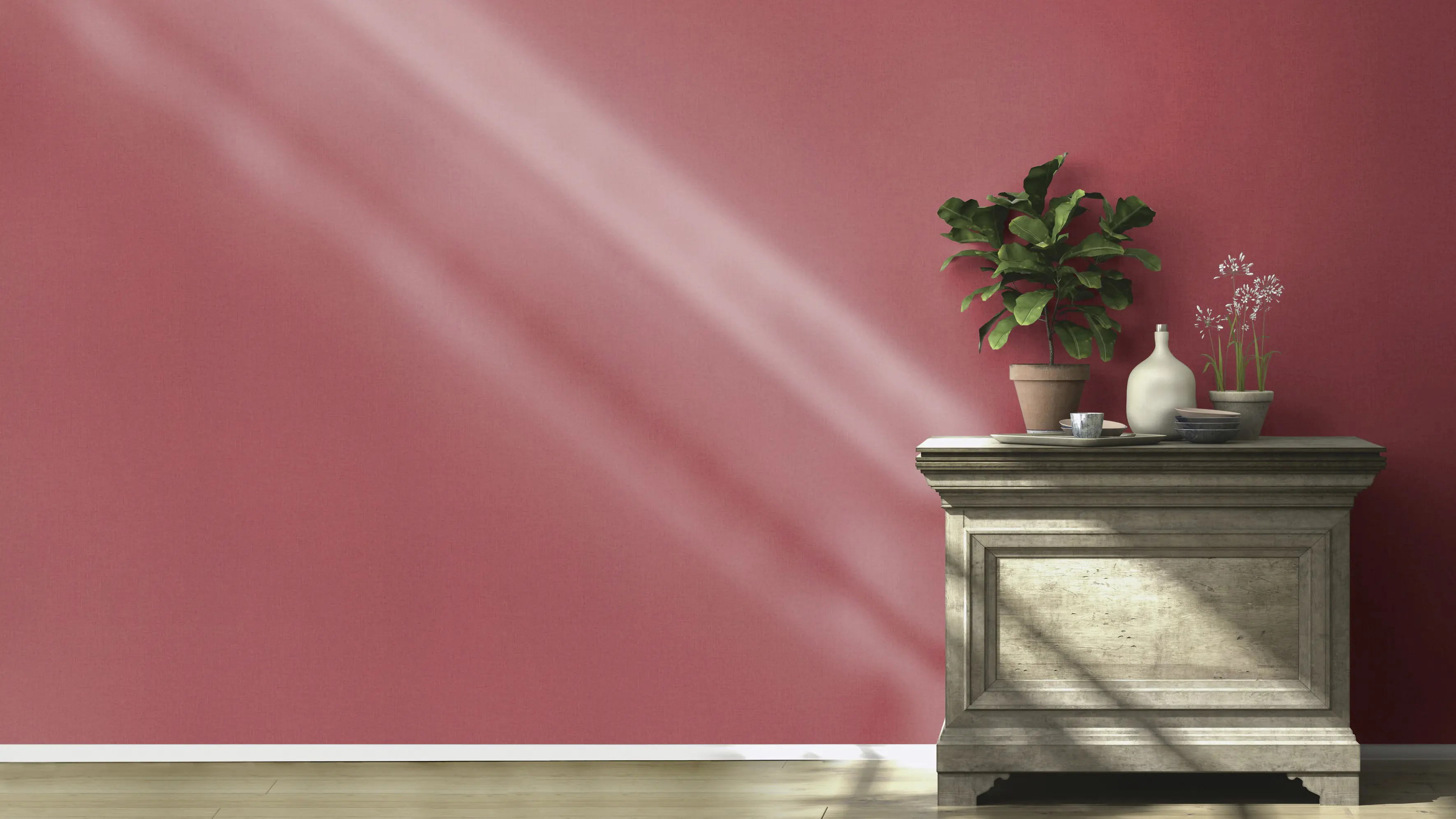 Rasch Vliestapete 560190 Barbara Home III, Textilstruktur rot, 10,05 x 0,53 m