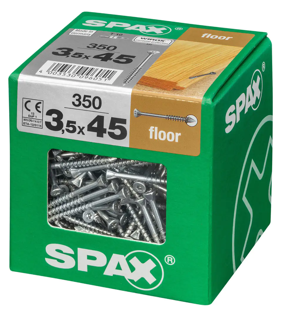Spax Dielenschrauben 3.5 x 45 mm TX 10 - 350 Stk. Spax Dielenschrauben 3.5 x 45 mm TX 10 - 350 Stk.
