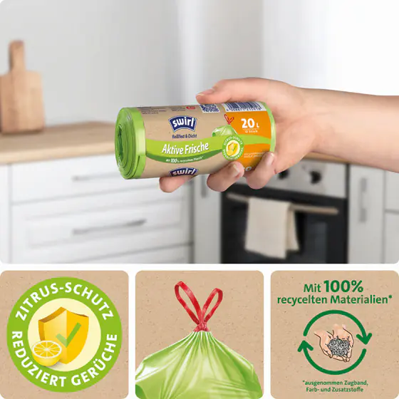 Swirl® 20 l Aktive Frische Müllbeutel Reißfest & Dicht