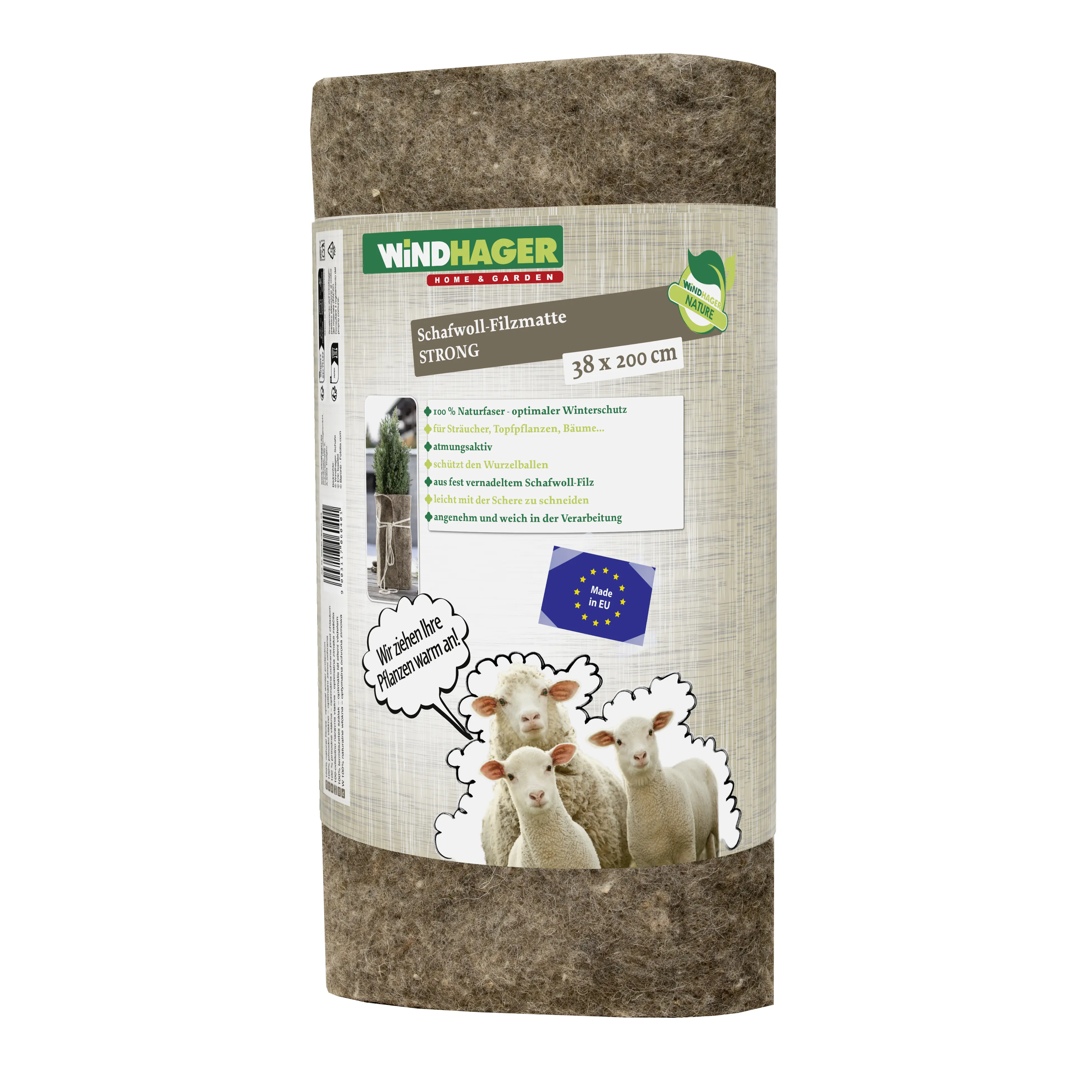Windhager Schafwoll-Filzmatte grau 2 x 0,38 m
