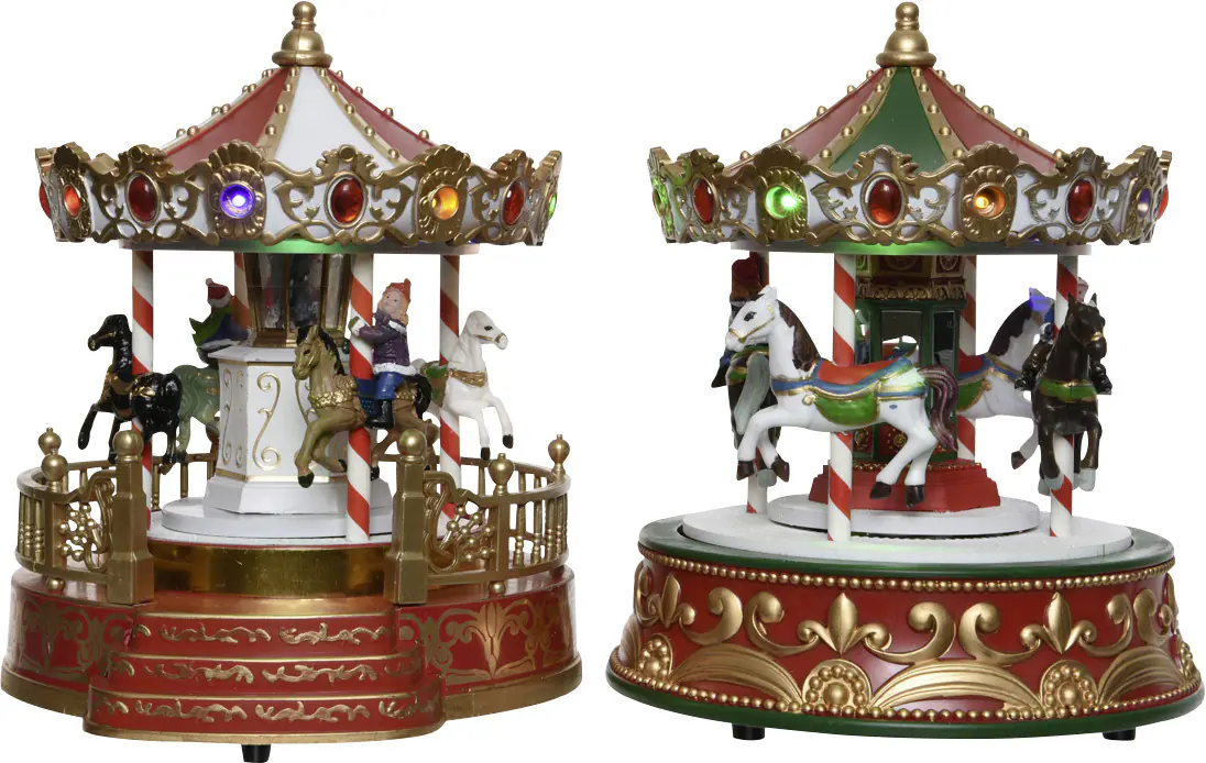 Kaemingk LED Karussell 19 x 19 x 22 cm bunt