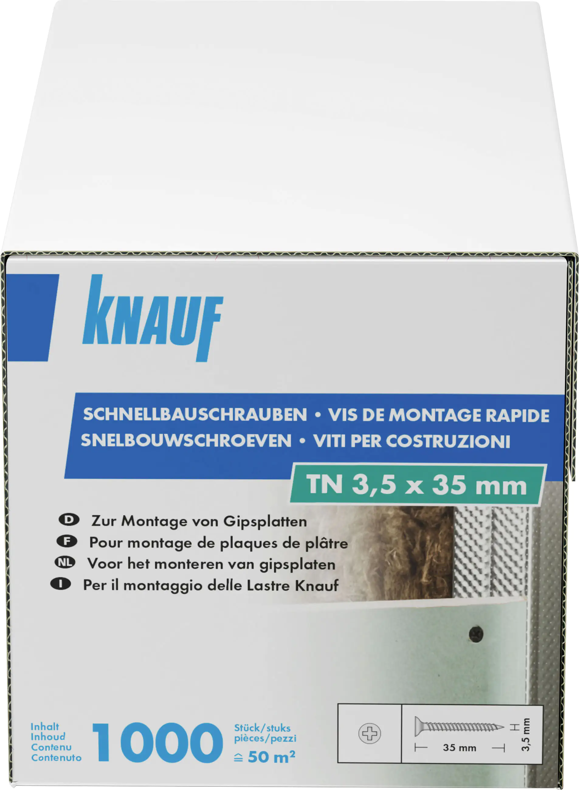 Knauf Schnellbauschrauben 3,5 x 35 mm, PH 1, 1000 Stück