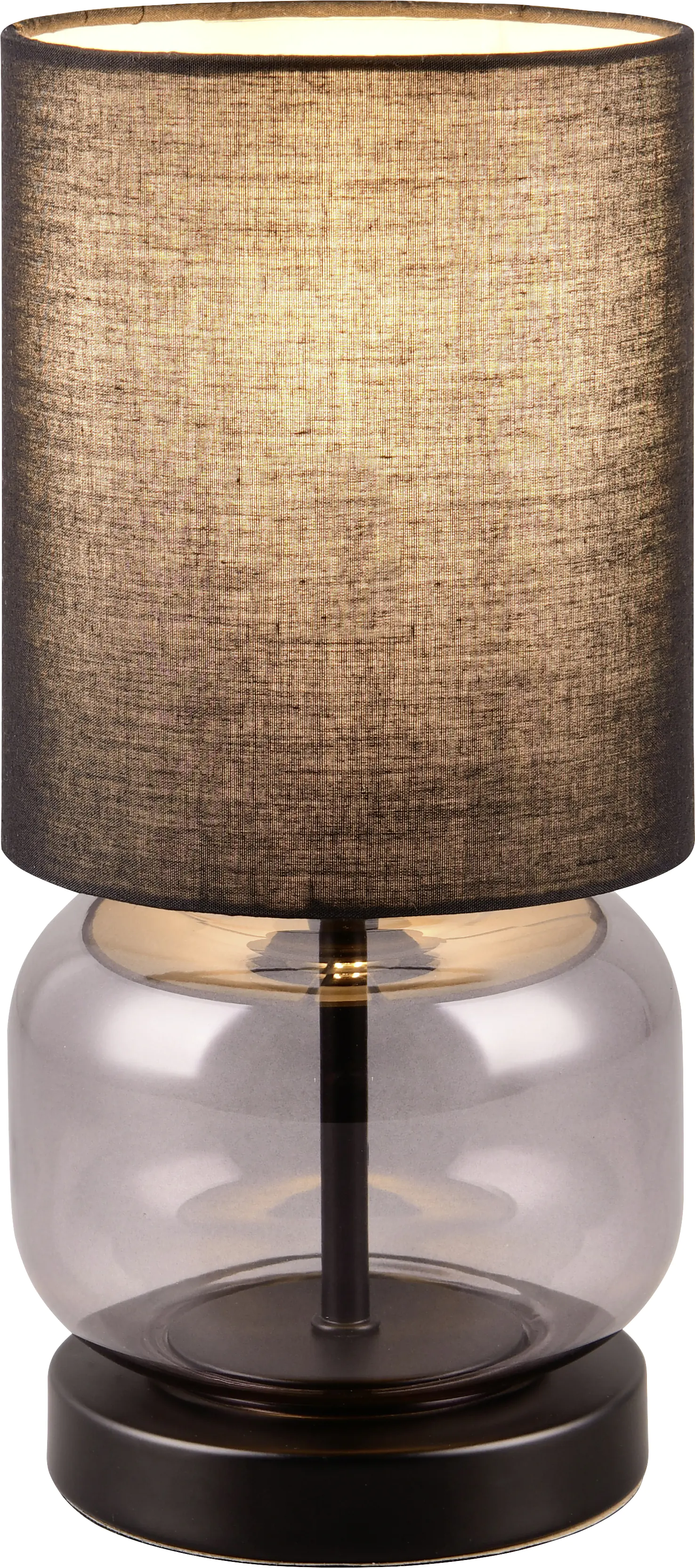 Trio Leuchten LED Tischleuchte Elio E27 rauchfarbig Metall/Glas/Stoff Trio Leuchten LED Tischleuchte Elio E27 rauchfarbig Metall/Glas/Stoff