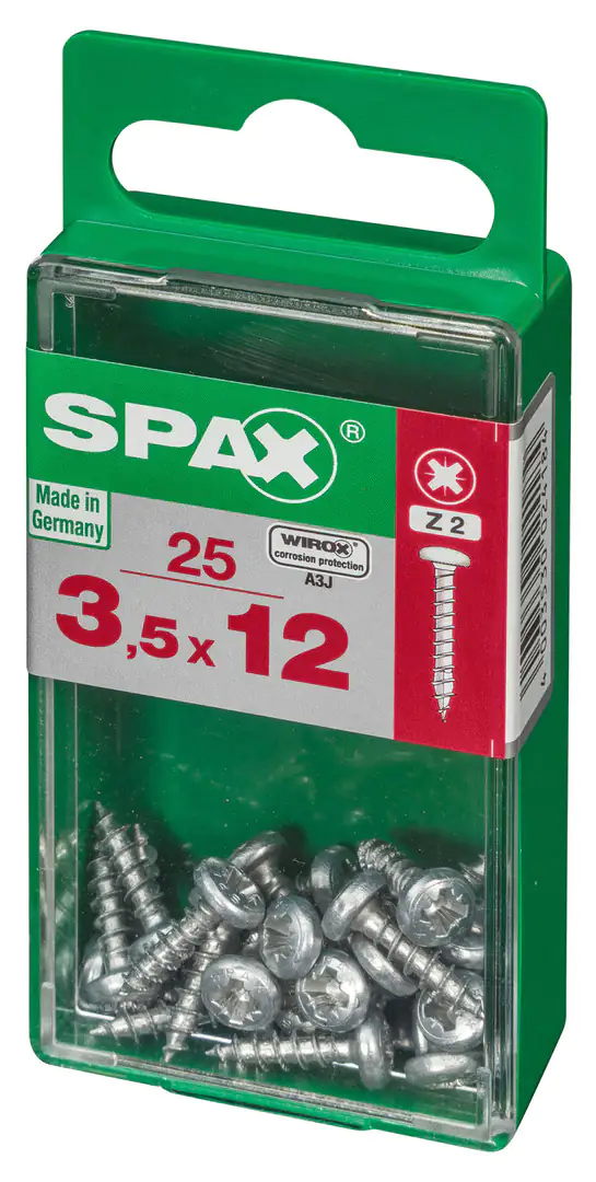 Spax Universalschrauben 3.5 x 12 mm TX 20 Rundkopf - 25 Stk. Spax Universalschrauben 3.5 x 12 mm TX 20 Rundkopf - 25 Stk.