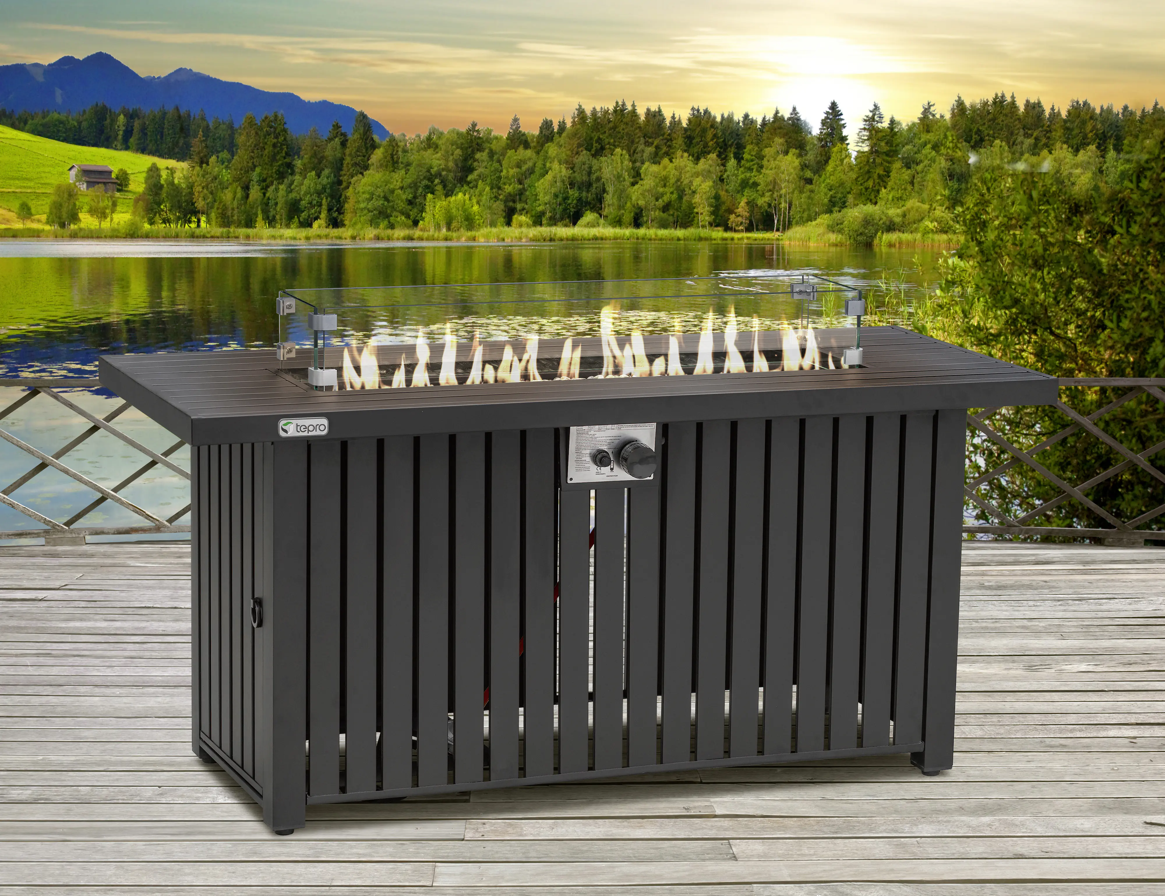 Tepro Gasfeuerstelle Topeka XL anthrazit