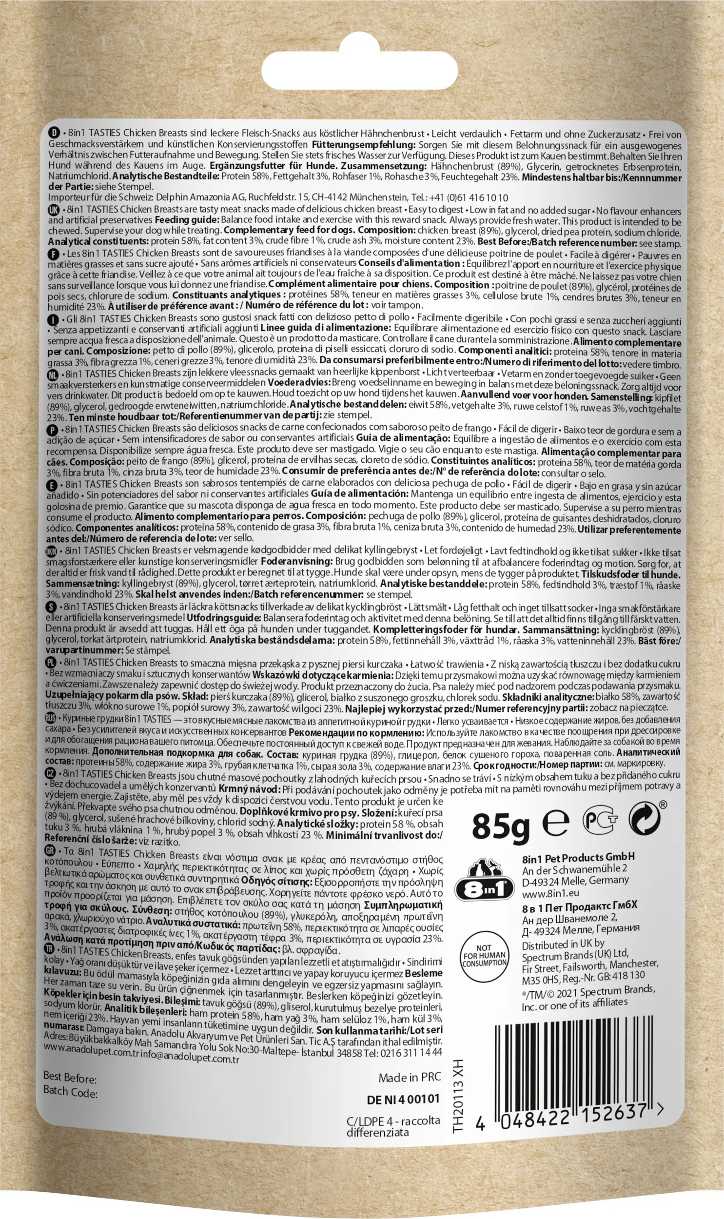 8in1 Hundeleckerli Chicken Breasts 85 g