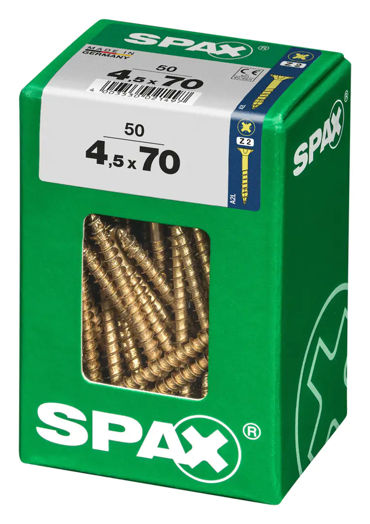 Spax Universalschrauben 4.5 x 70 mm PZ 2 - 50 Stk.
