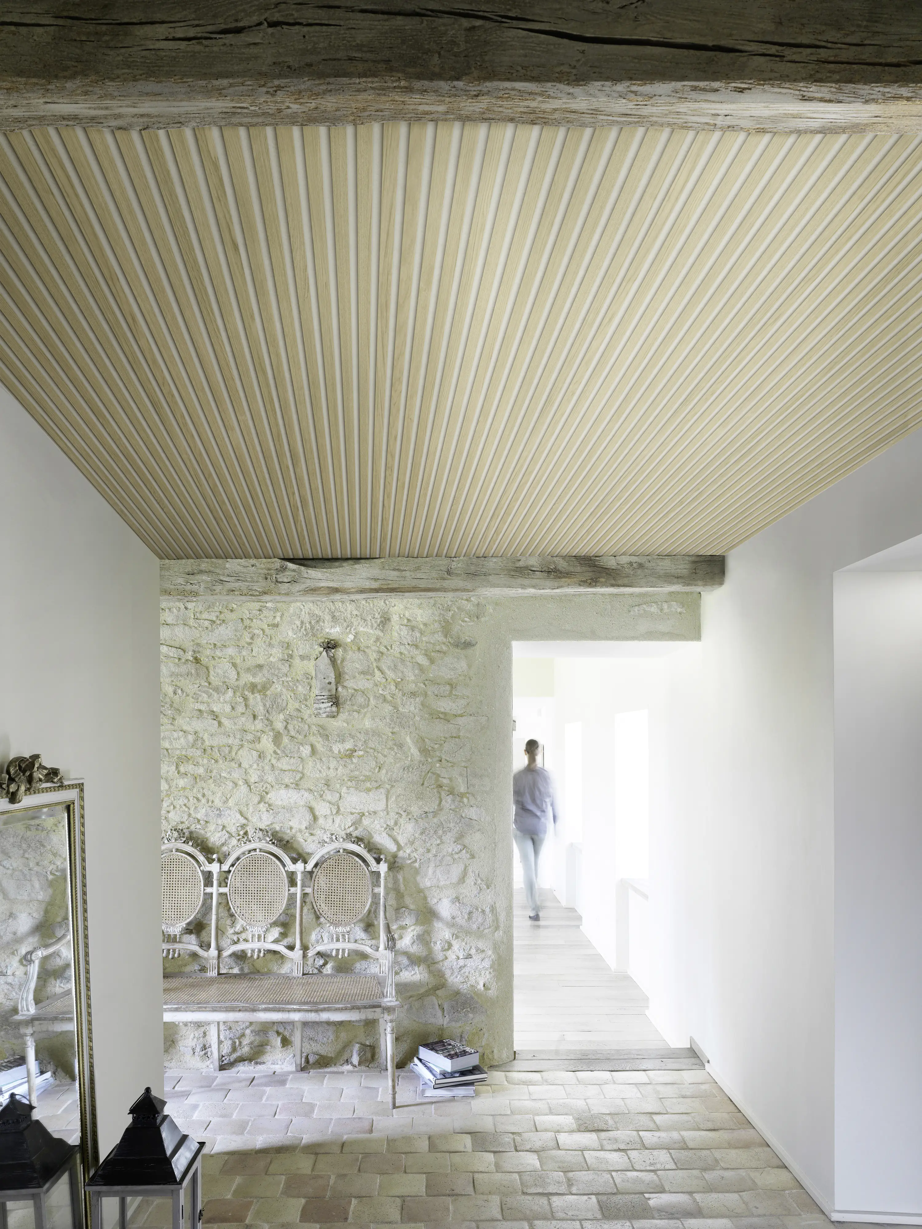 Grosfillex Wandpaneel Kunststoff LINIO 260 x 37,5 cm 8 mm Bright Ash 3 Stück