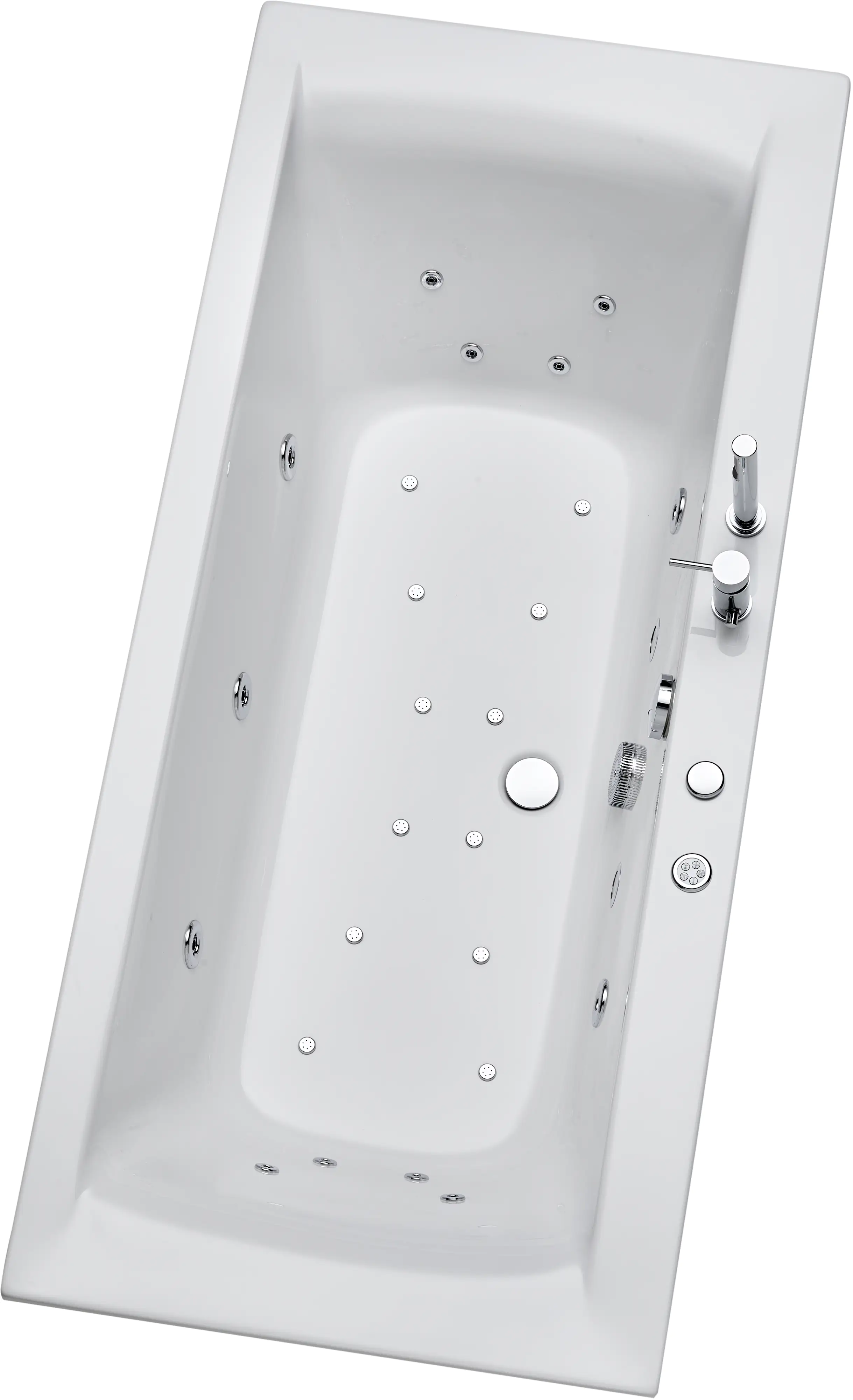 Ottofond Whirlpool-Badewannen-Komplettset Rosa 190 cm mit Armatur S2000