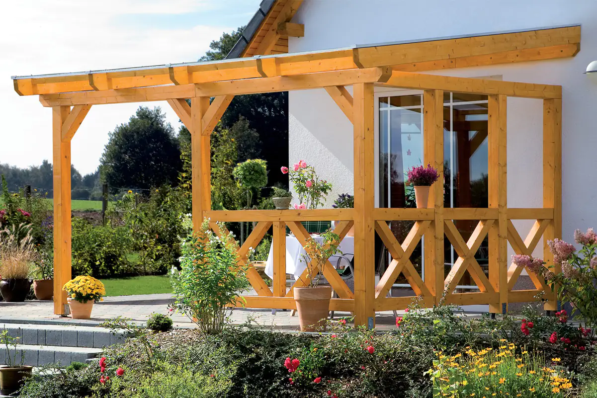 SKAN HOLZ Seitenwand Andreaskreuz (FS) 243 x 210 cm Fichte