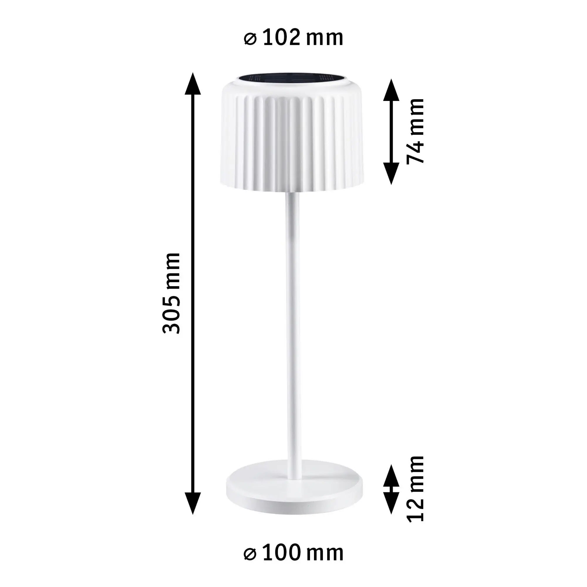 Paulmann Solar-Akku-Tischleuchte Else weiß 30,5 cm warmweiß 