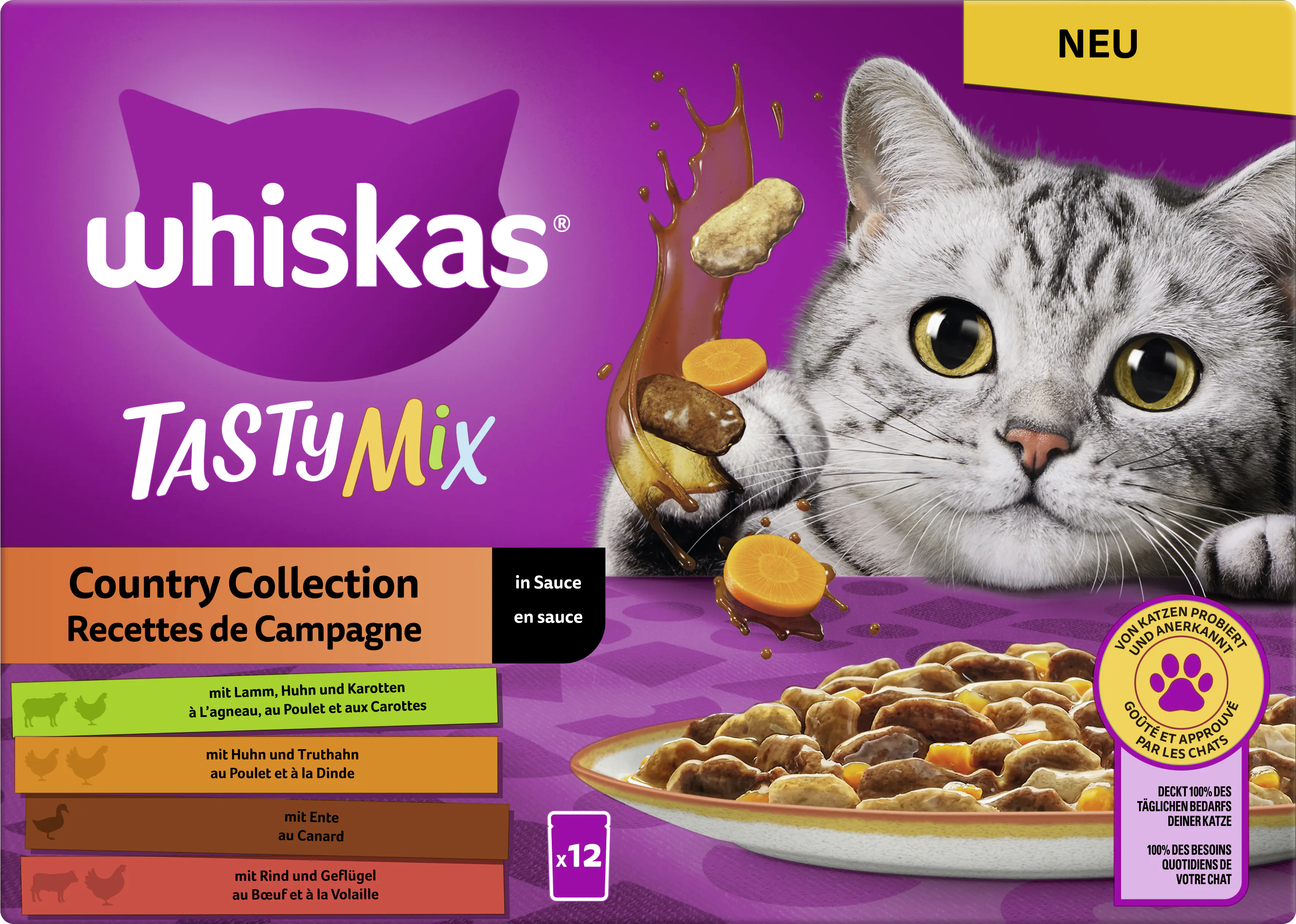 Whiskas Multipack Country Collection Tasty Mix Katzenfutter 12 x 85 g