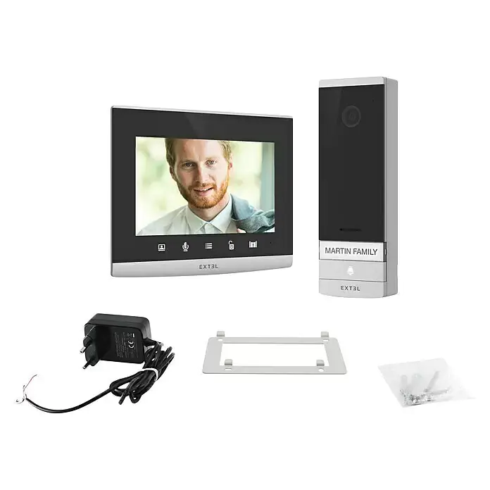 Extel Video-Türsprechanlage Connect 2 kabelgebunden, WLAN, 7 Zoll Monitor