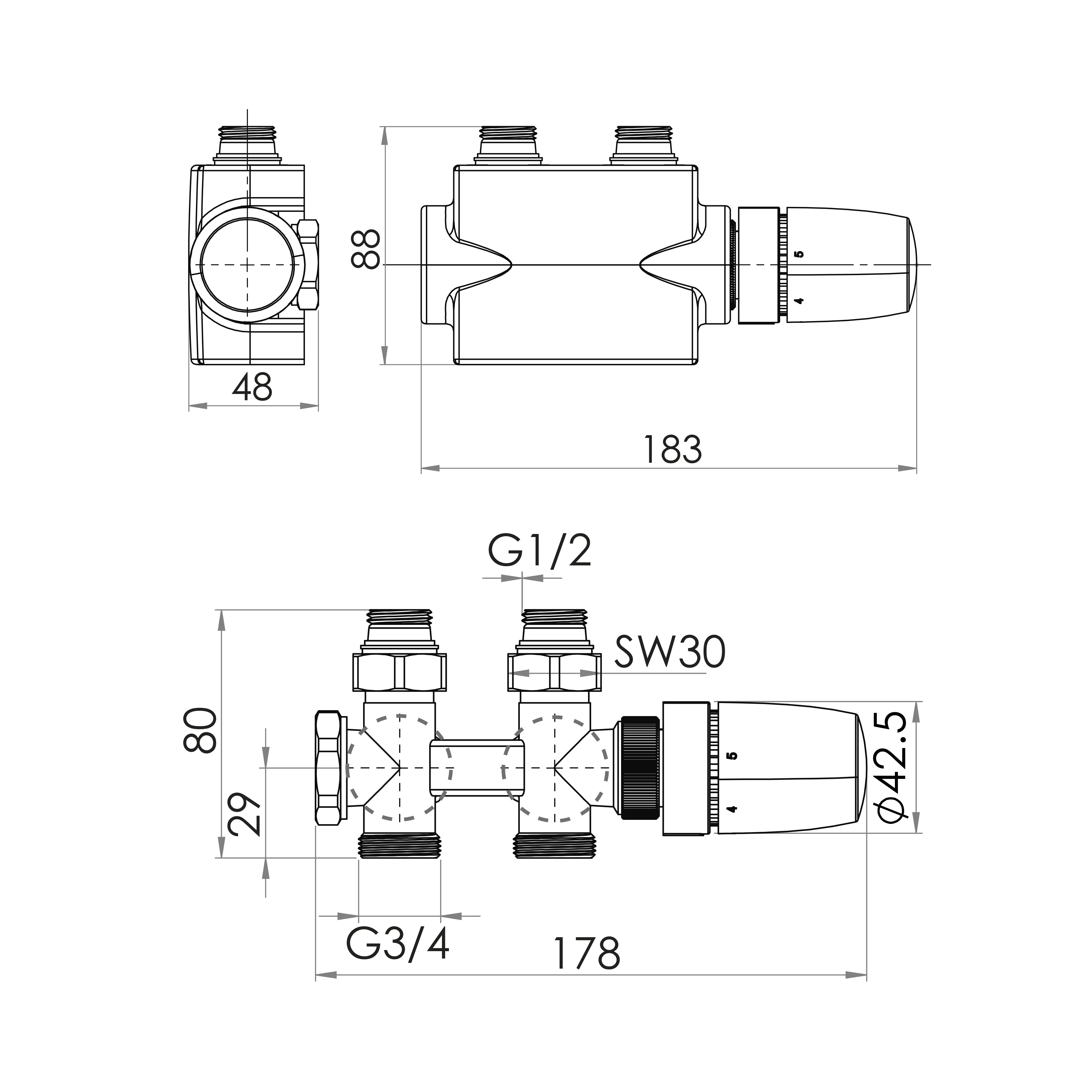 Schulte Mittelanschlussgarnitur + Blende