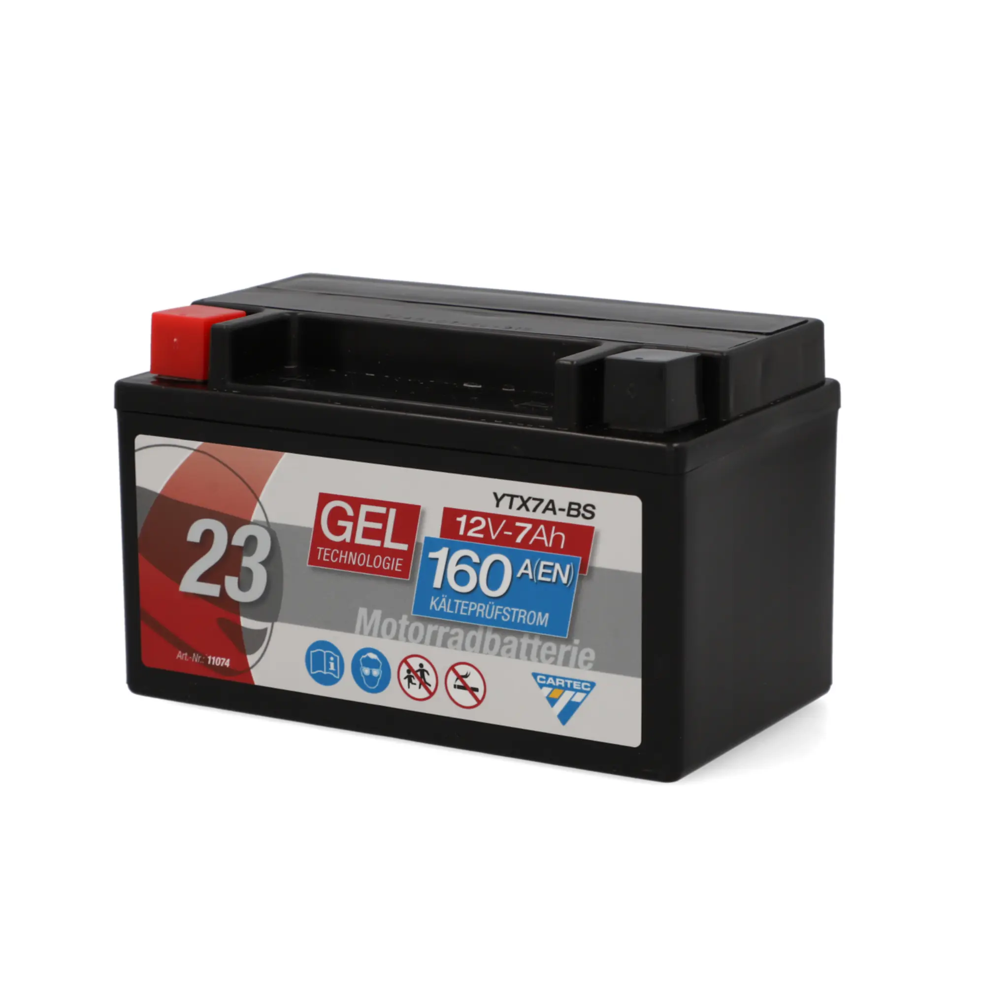 Cartec Gel Motorradbatterie YTX7A-BS 7Ah 160A