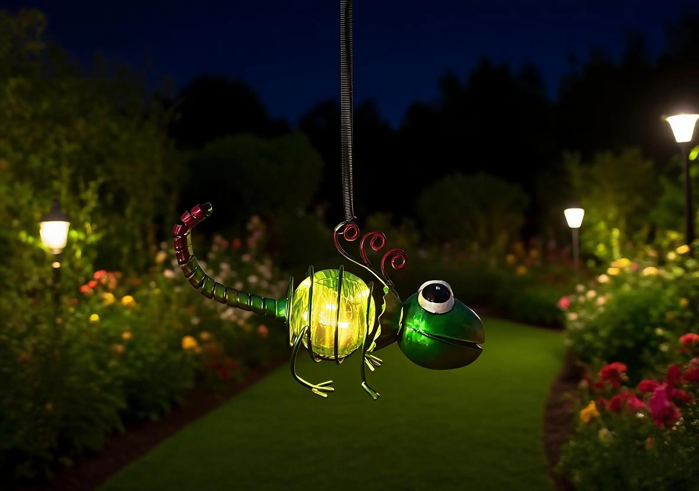 Dapo LED Solarleuchte Dekofigur Chamäleon warmweiß