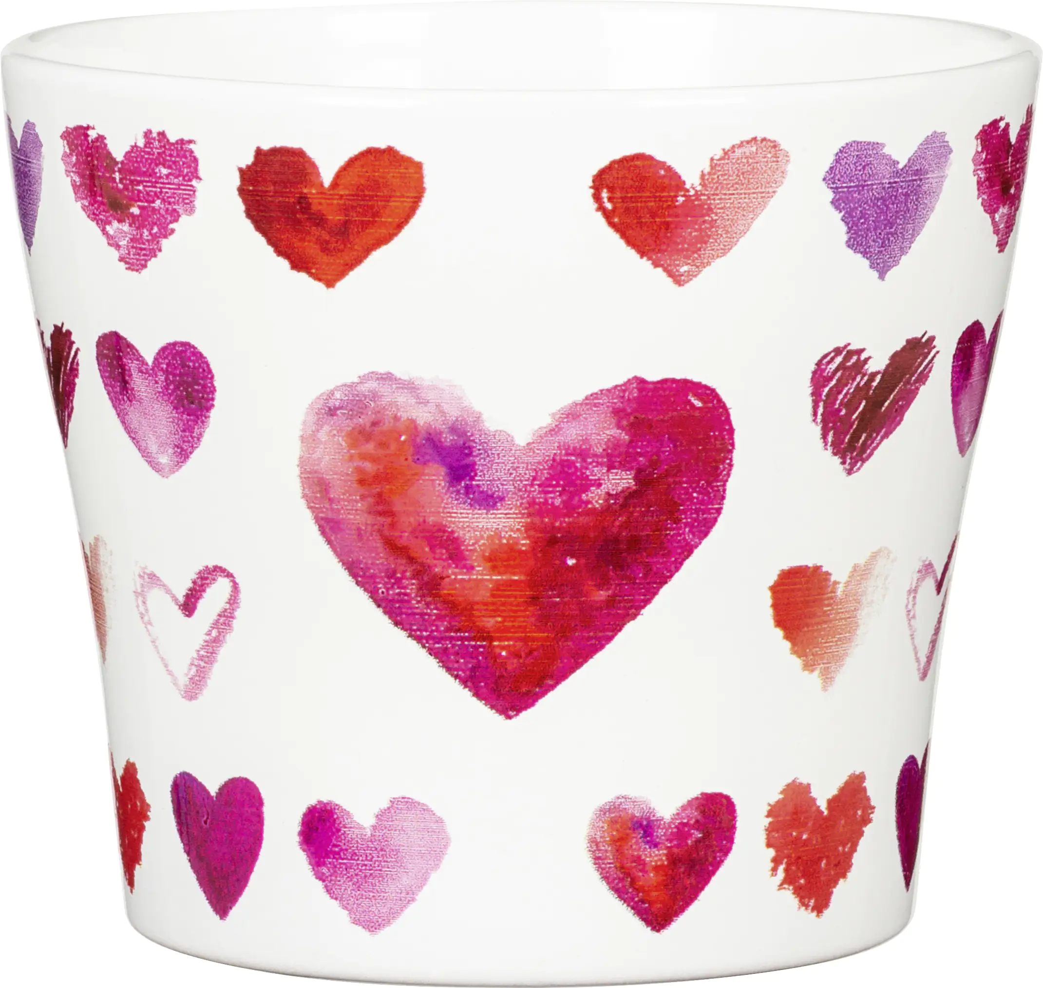 Scheurich Übertopf Serie 808 mit Herzmotiv Ø 15 x 15 cm weiß