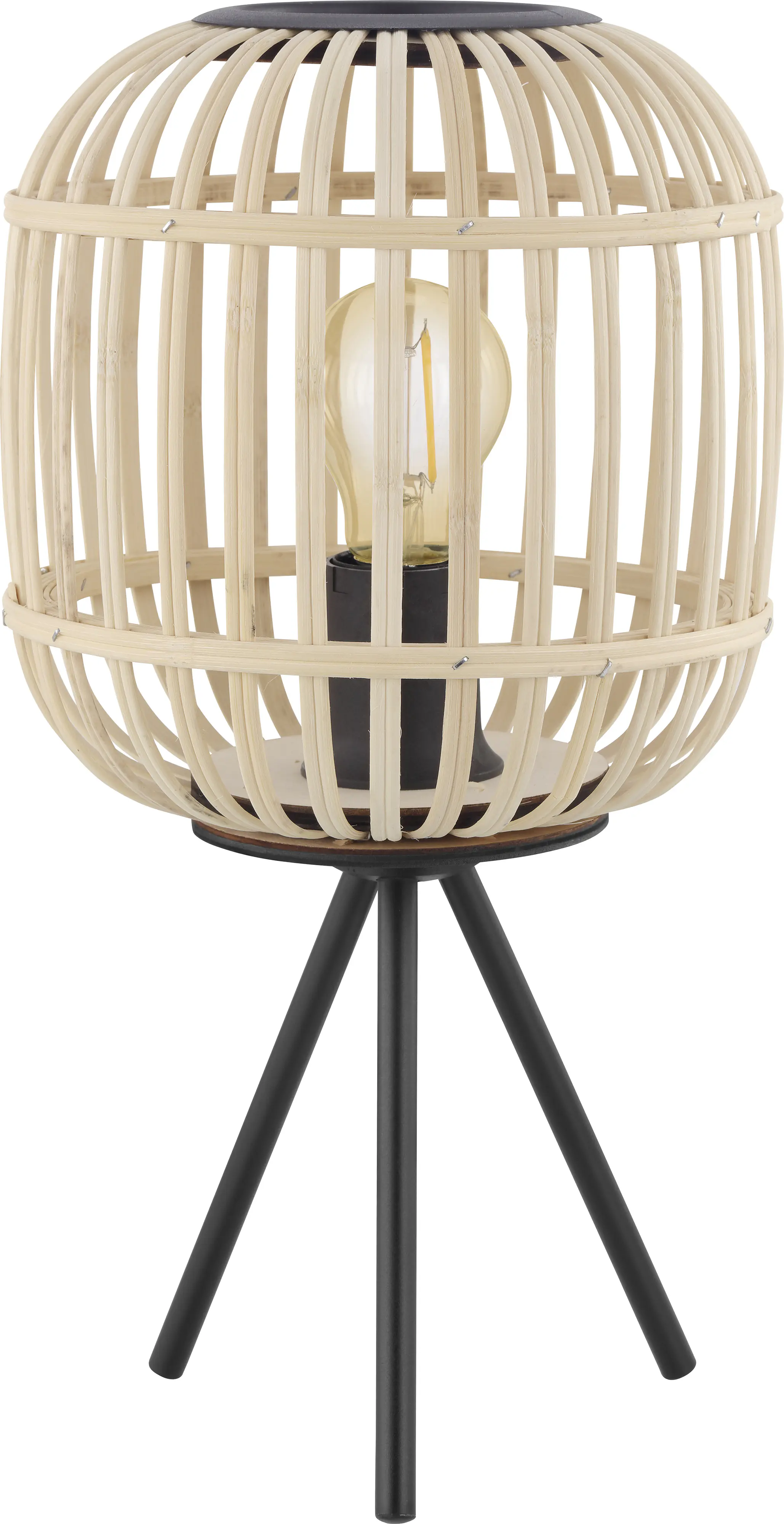 Eglo Tischleuchte Bordesley schwarz-natur 40 x 21 cm E27, max. 60 W