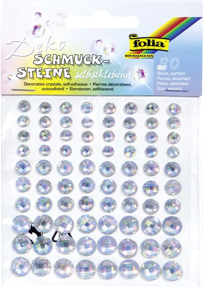 Schmucksteine sparkeling clear, 80 Stück selbstklebend