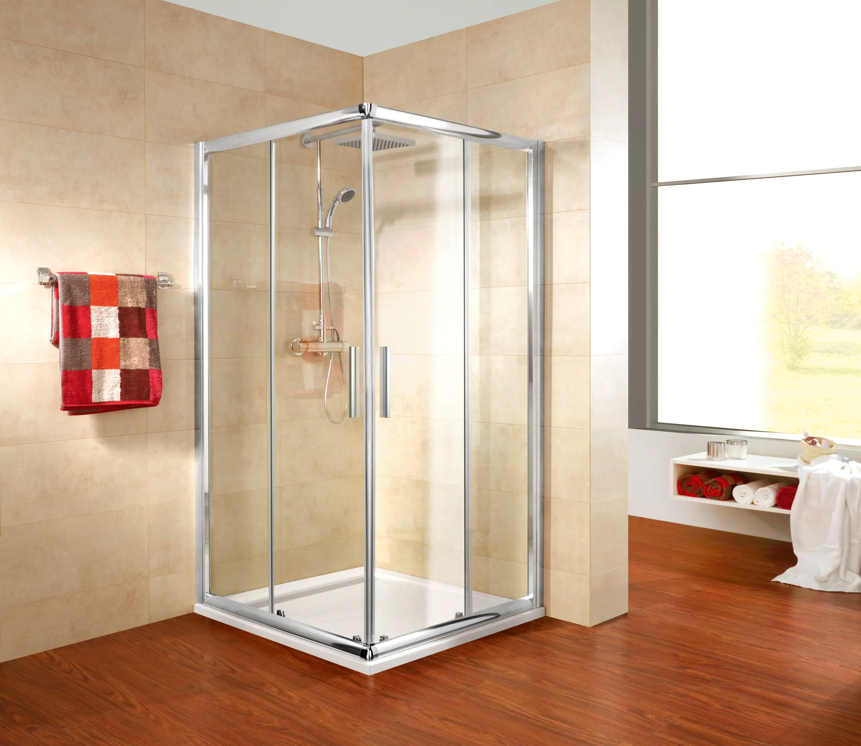 Schulte Eckeinstieg 75 x 90 x 185 cm Kristall/Trend