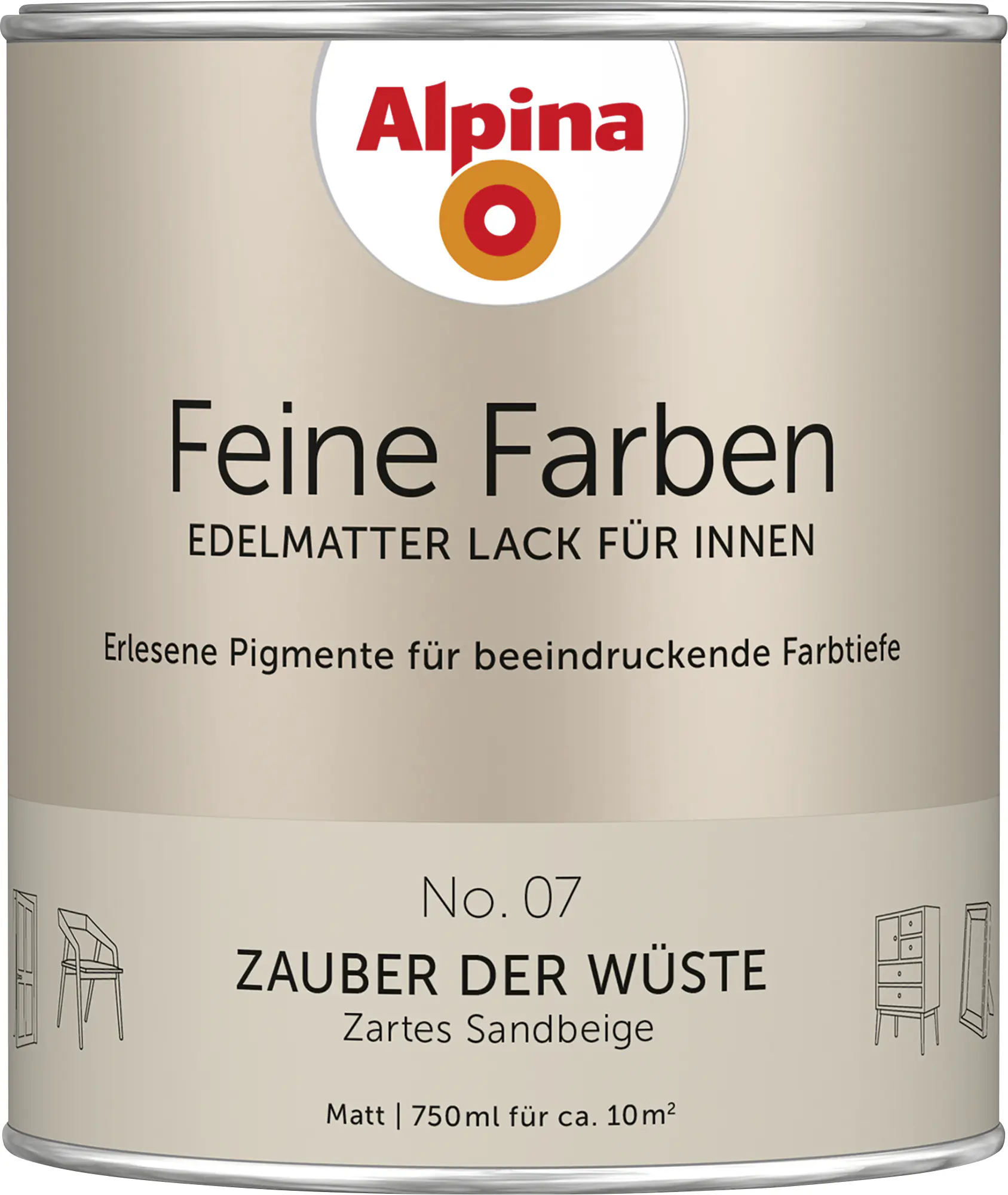 Alpina Feine Farben Lack No. 07 Zauber der Wüste - sandbeige 750 ml