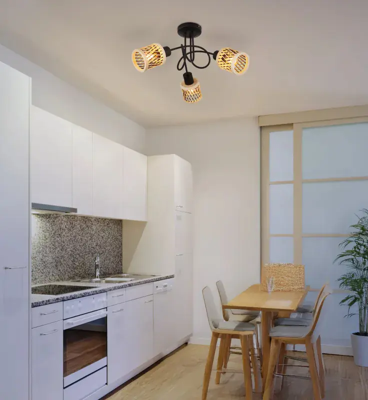 Globo Deckenleuchte Mali Ø 40 x 26 cm schwarz matt