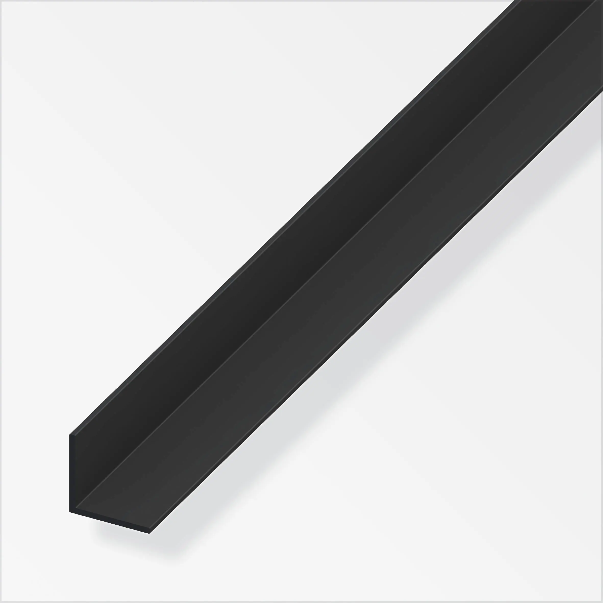 alfer Winkel 2 m, 10 x 10 mm PVC (Kunststoff) glatt schwarz