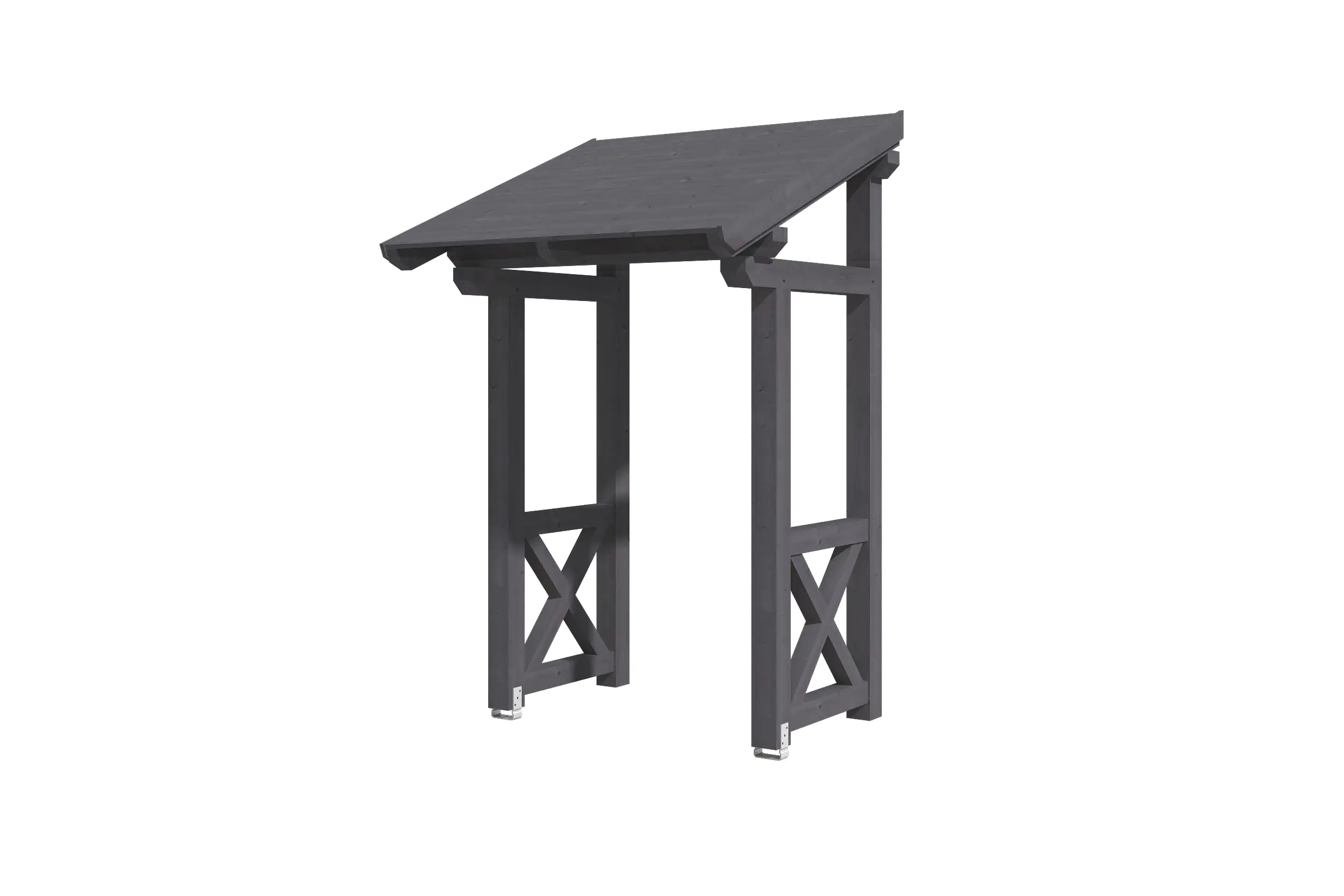 SKAN HOLZ Vordach Potsdam Typ 4 176 x 156 cm, lasiert in Schiefergrau