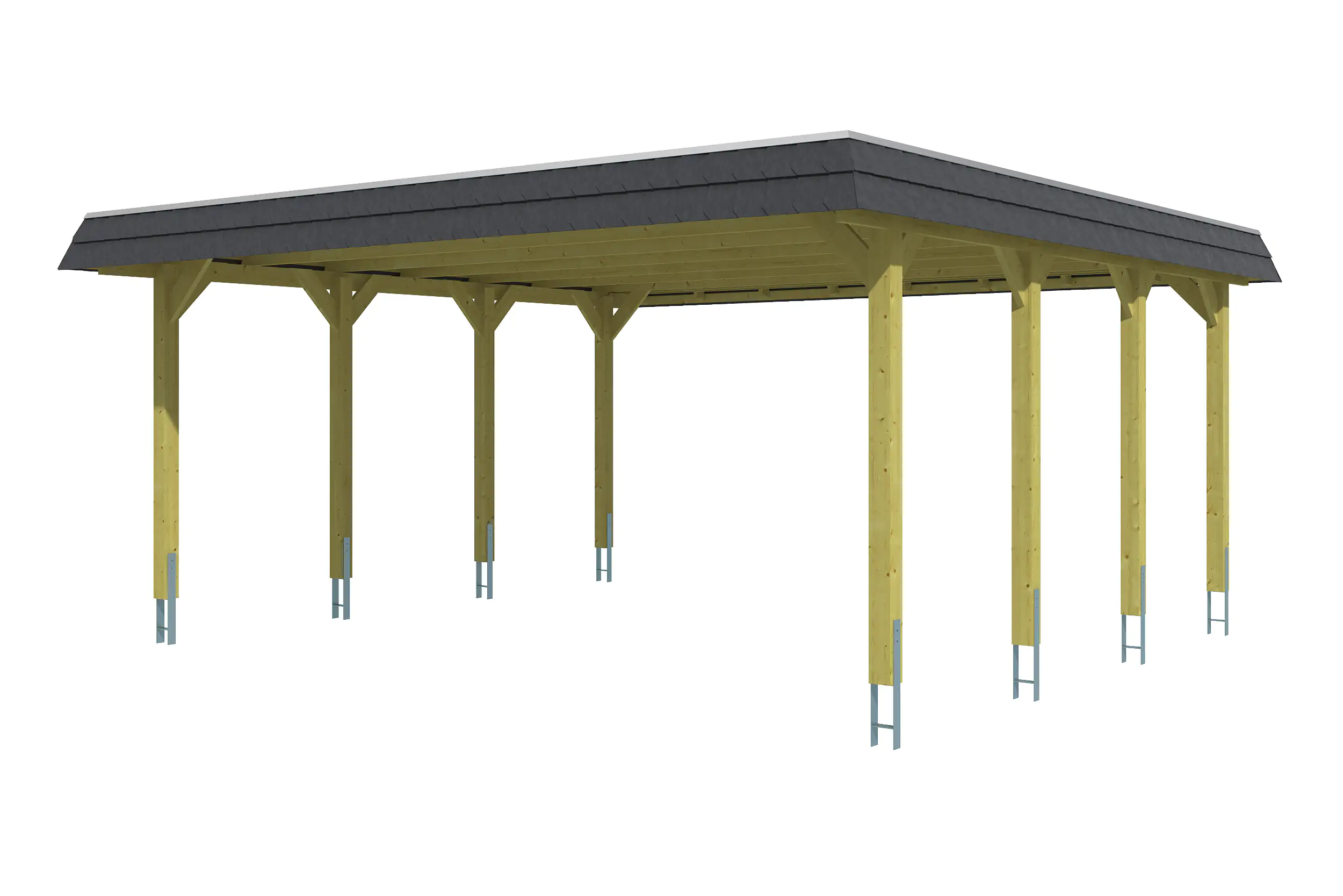 4018211034093_02 SKAN HOLZ Carport Spreewald 585 x 589 cm mit EPDM-Dach