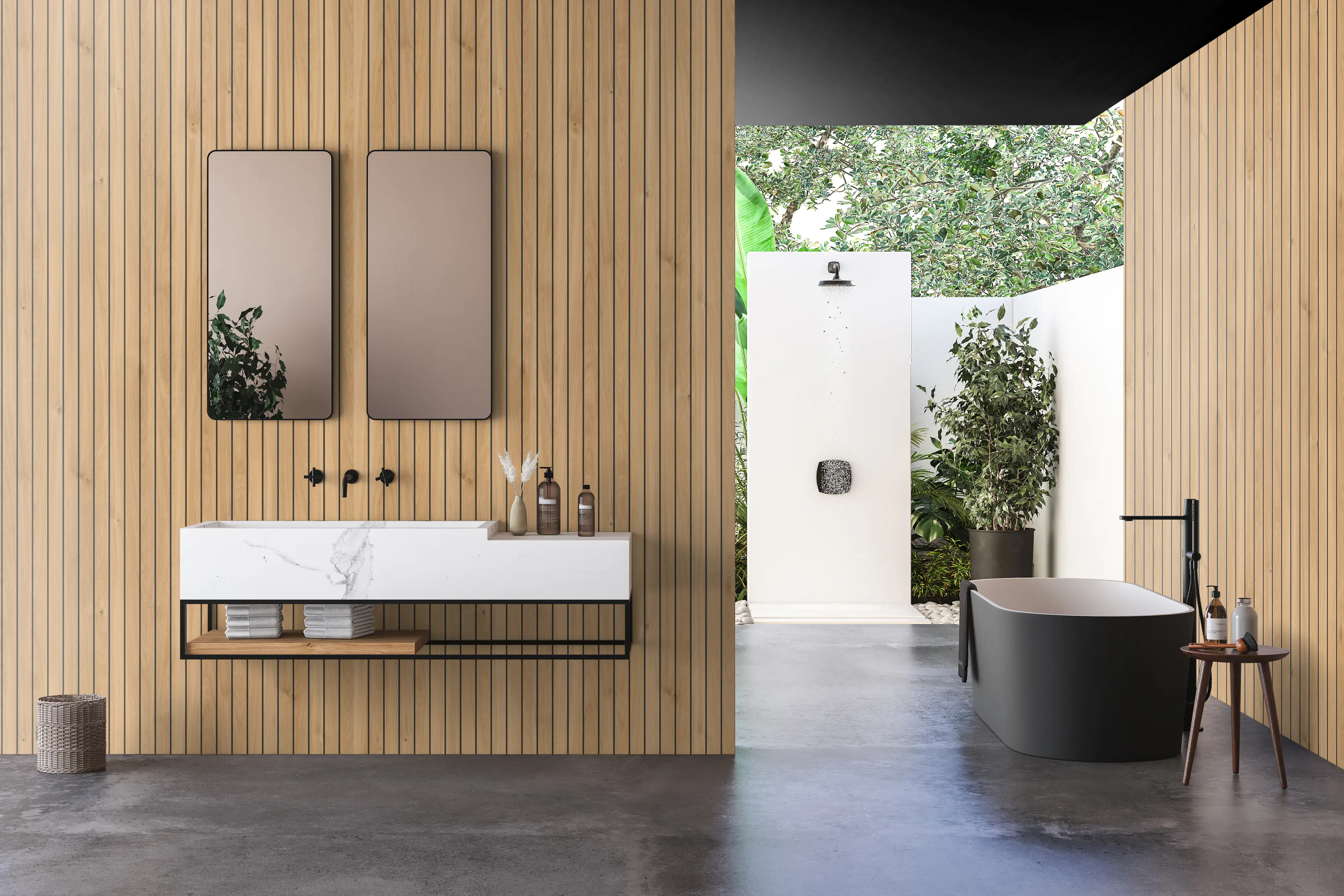 Wandpaneel Rocko Lightwood 265 x 123 x 0,4 cm braun