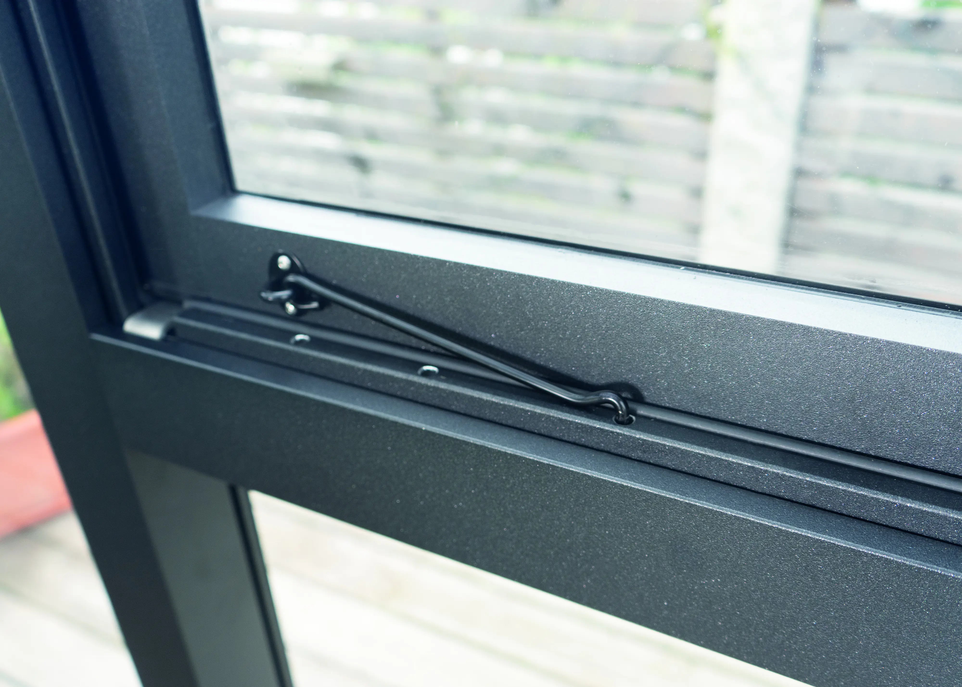 SunElements Fenster für Gartenhaus SunCasa mit Doppelstegplatten 10 mm 95 x 90 cm anthrazit-metallic