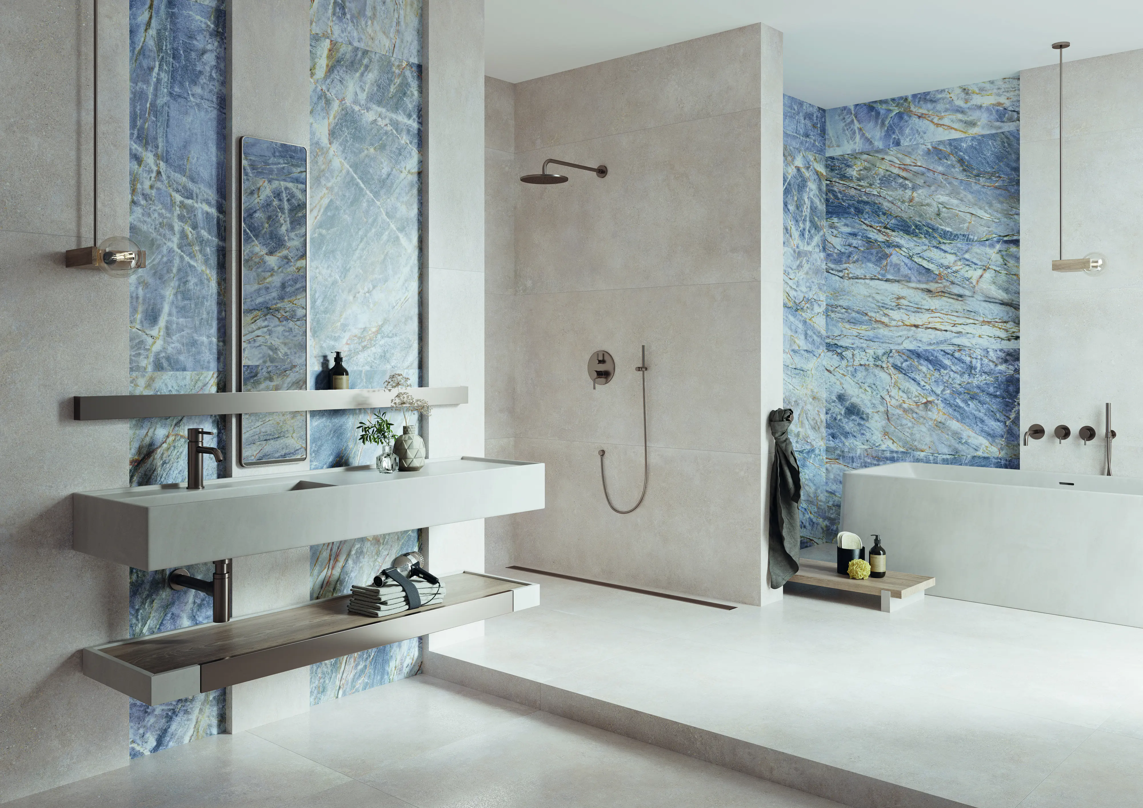 Bodenfliese Feinsteinzeug Modern Concrete 60 x 60 cm ivory