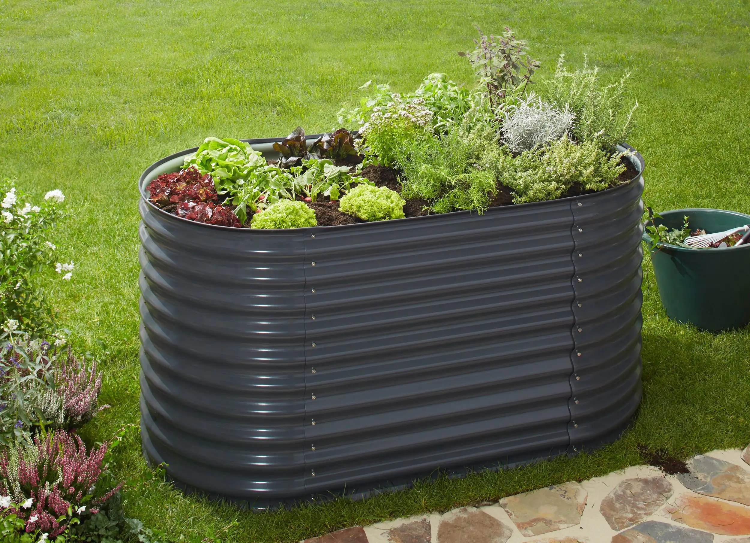 4333692912945_01 TrendLine Hochbeet Stahl 160 x 80 x 82 cm Ozean