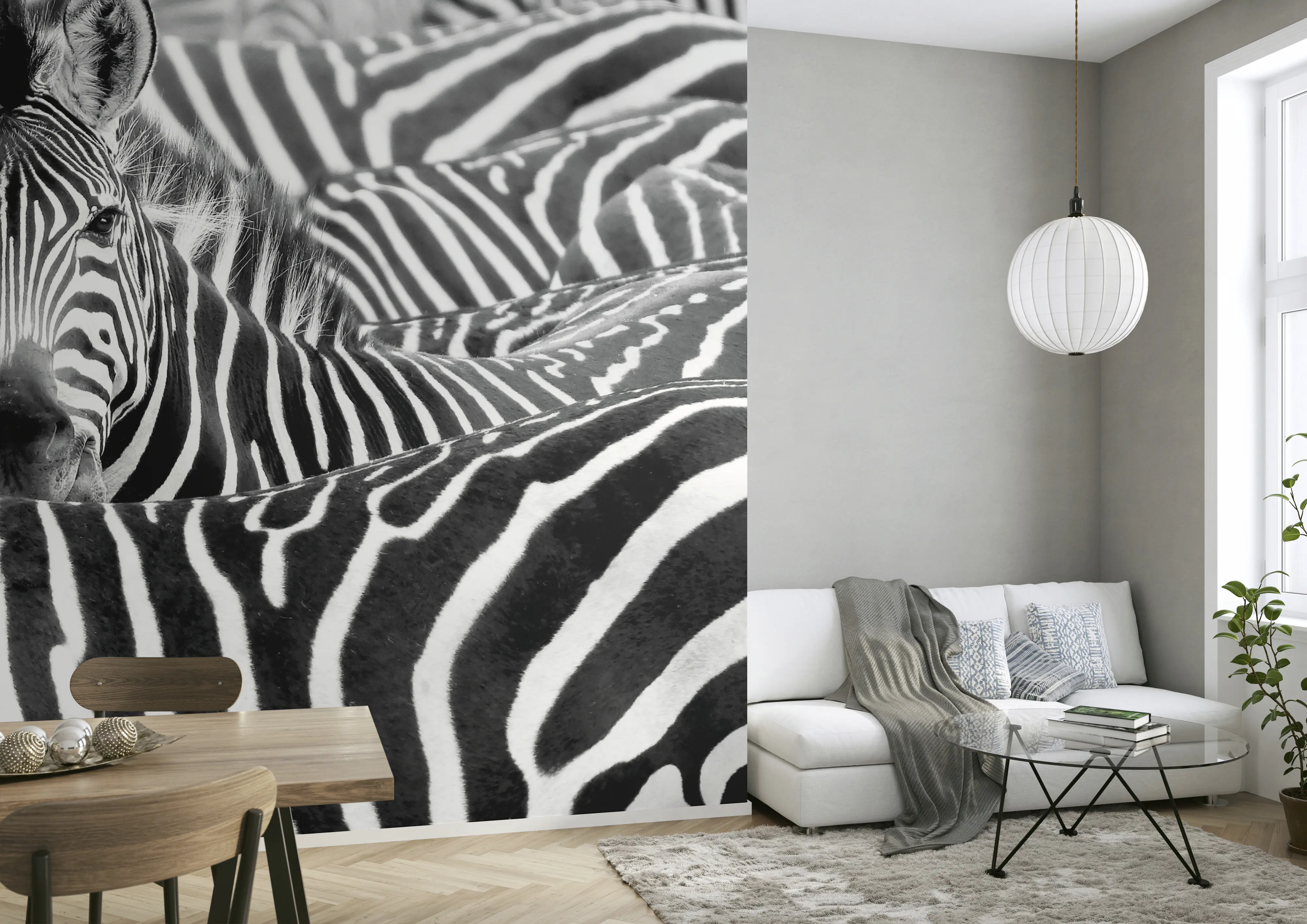 Rasch Vlies Fototapete 363616 Schwarz-Schwarz-Weiß Muster & Motive 2,65 m x 3,18 m