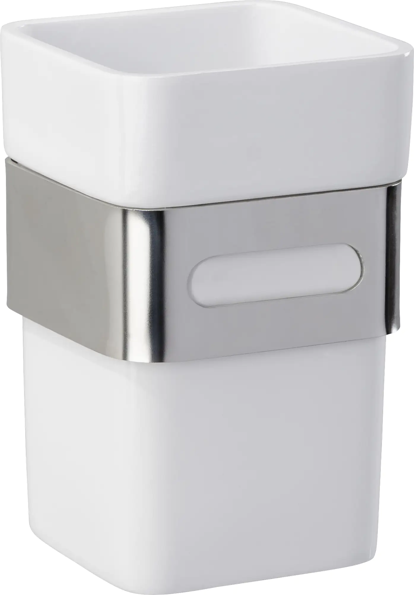 Wenko Zahnputzbecher Premium Plus silber glänzend