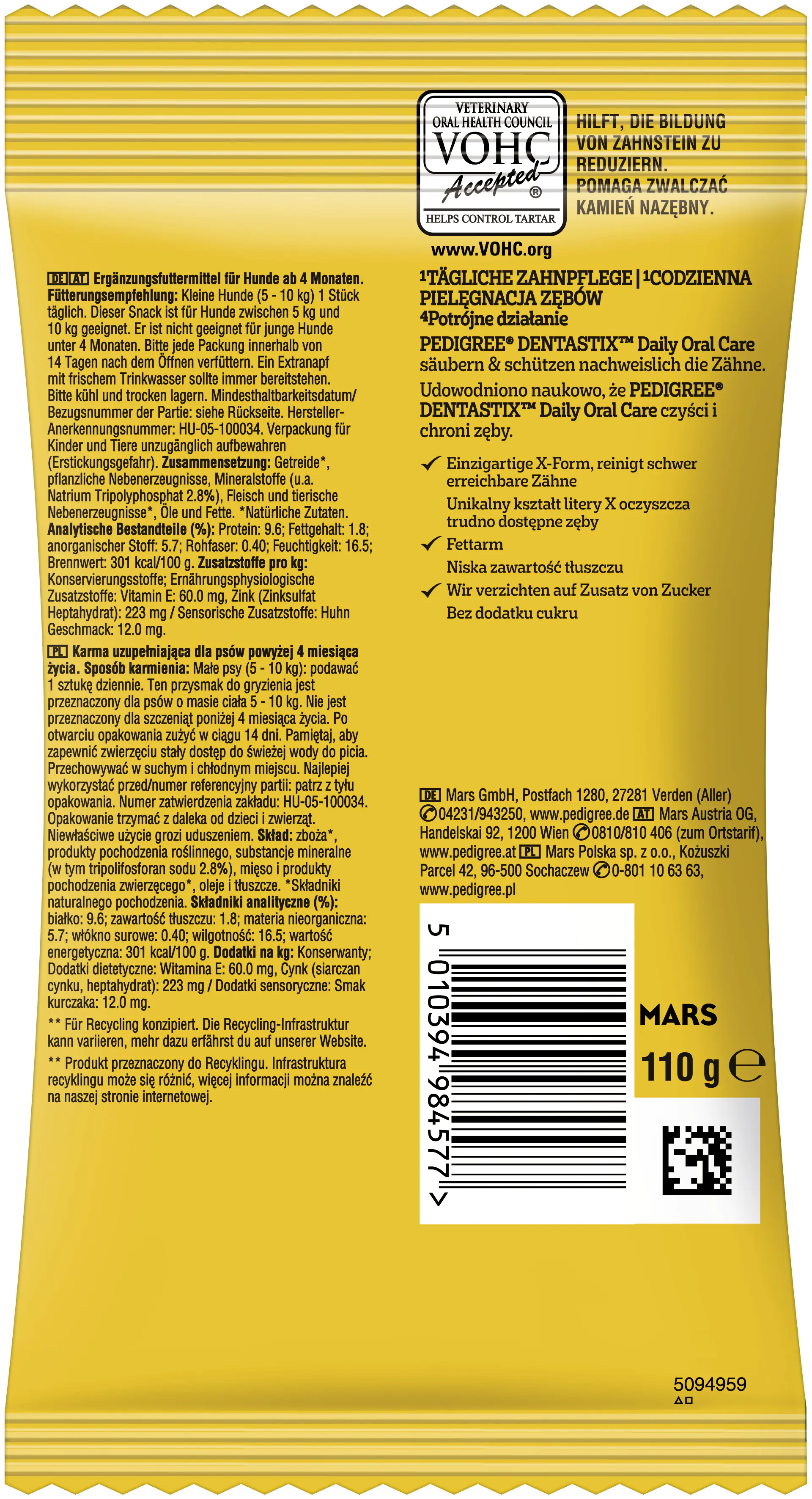 Pedigree Dentastix Small für junge und kleine Hunde 7 Stück