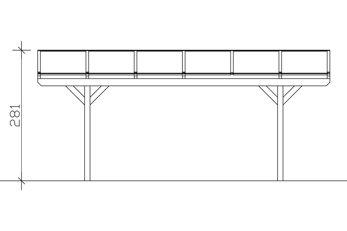 SKAN HOLZ Carport Westerwald 570 x 648 cm, lasiert in Schiefergrau