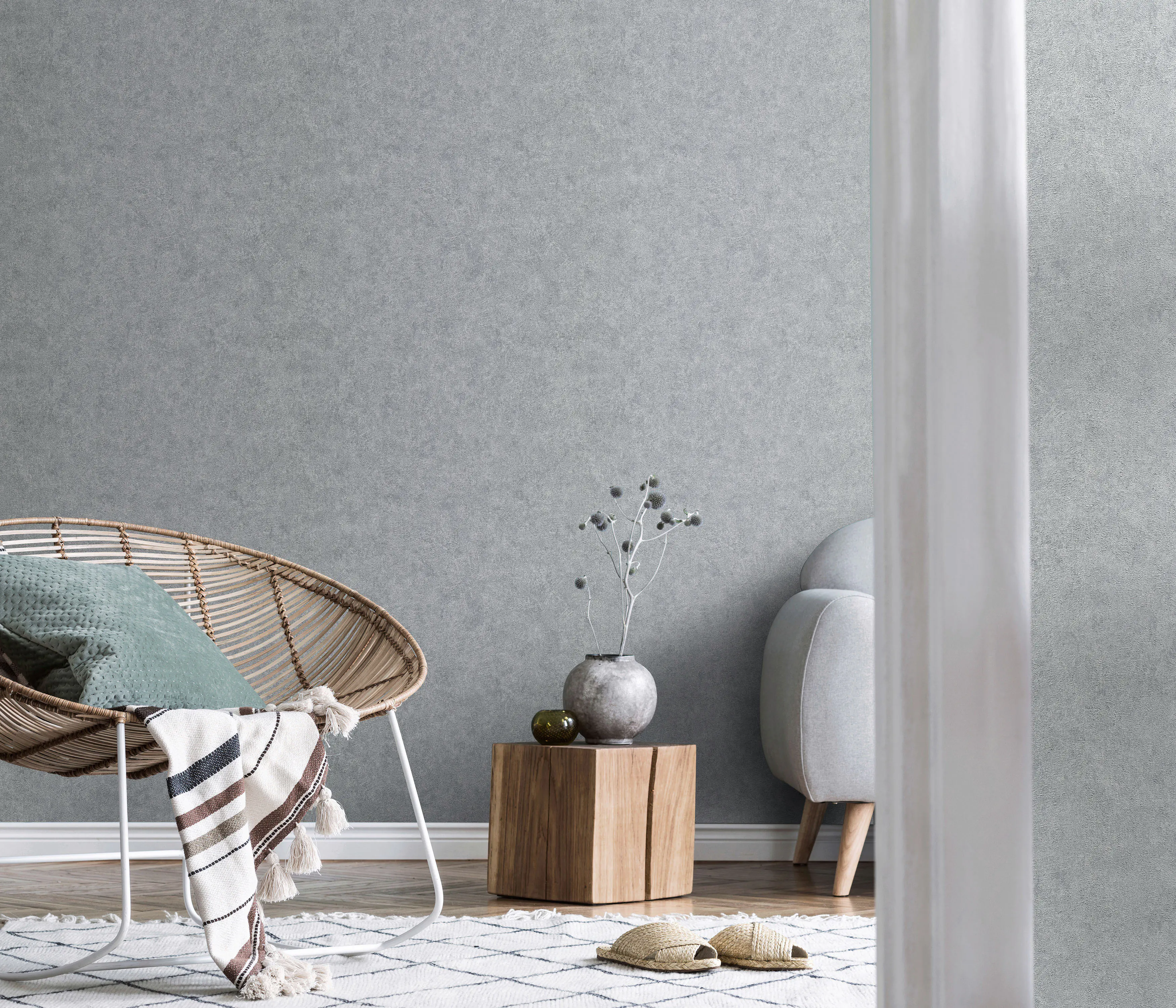 Erismann Vliestapete Uni silber 10,05 x 0,53 m