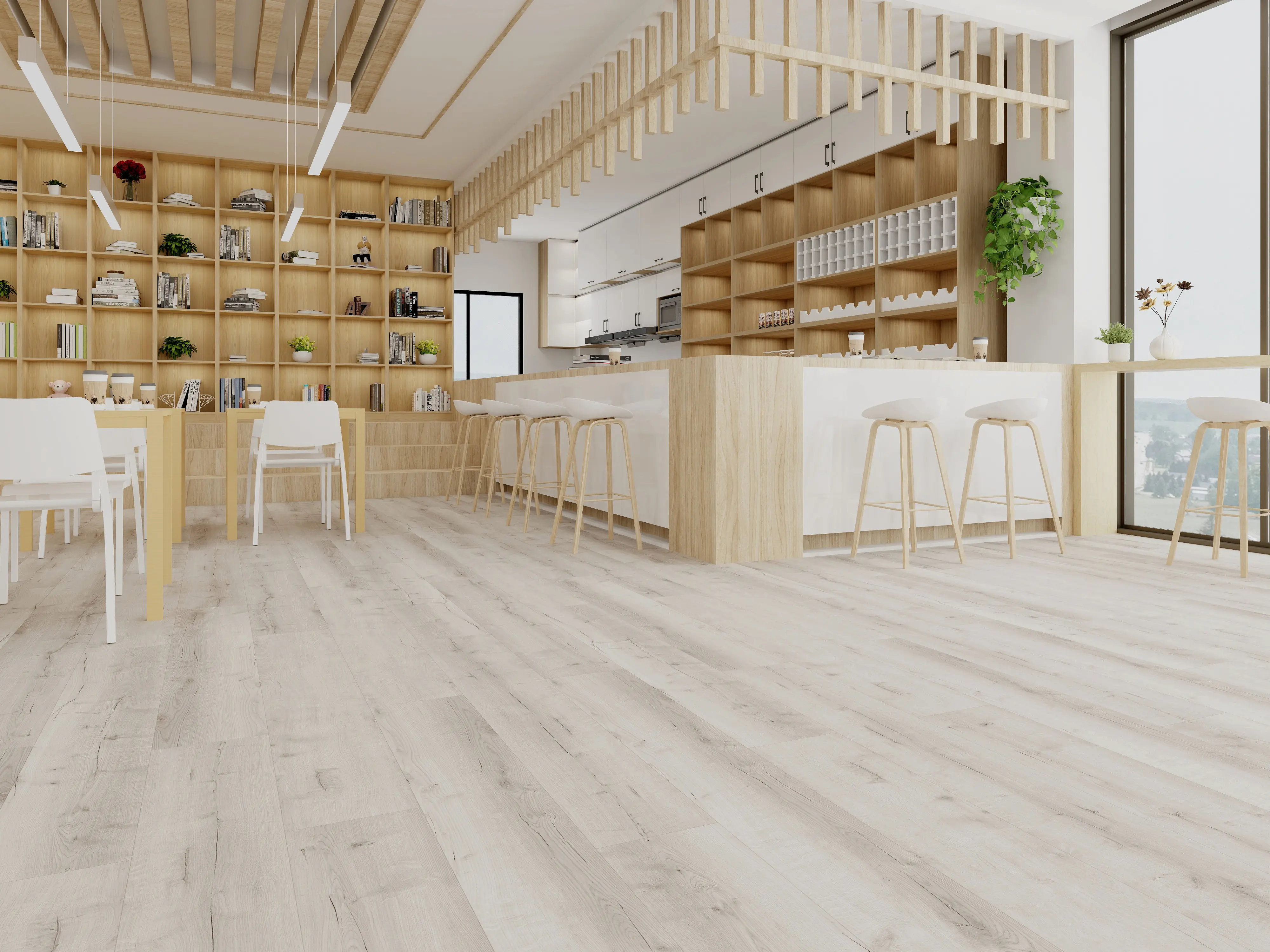 Decoflooring Vinylboden mit Trittschalldämmung Landhausdiele Eiche Polar