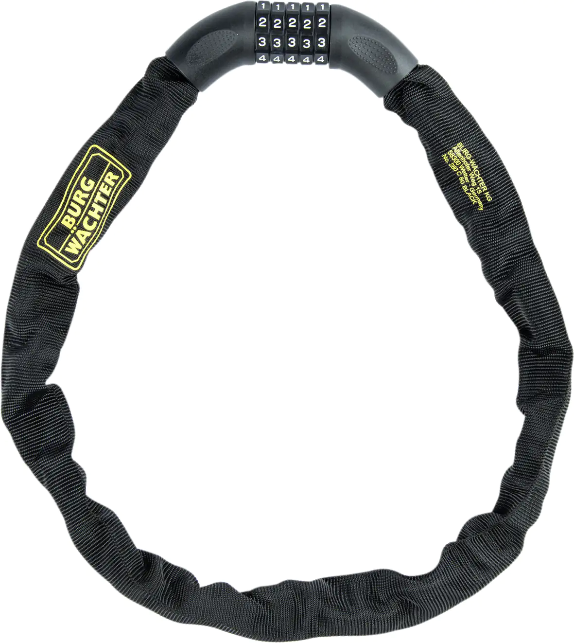 Burg Wächter Kettenschloss 900mm Ø 6mm schwarz mit Zahlenschloss