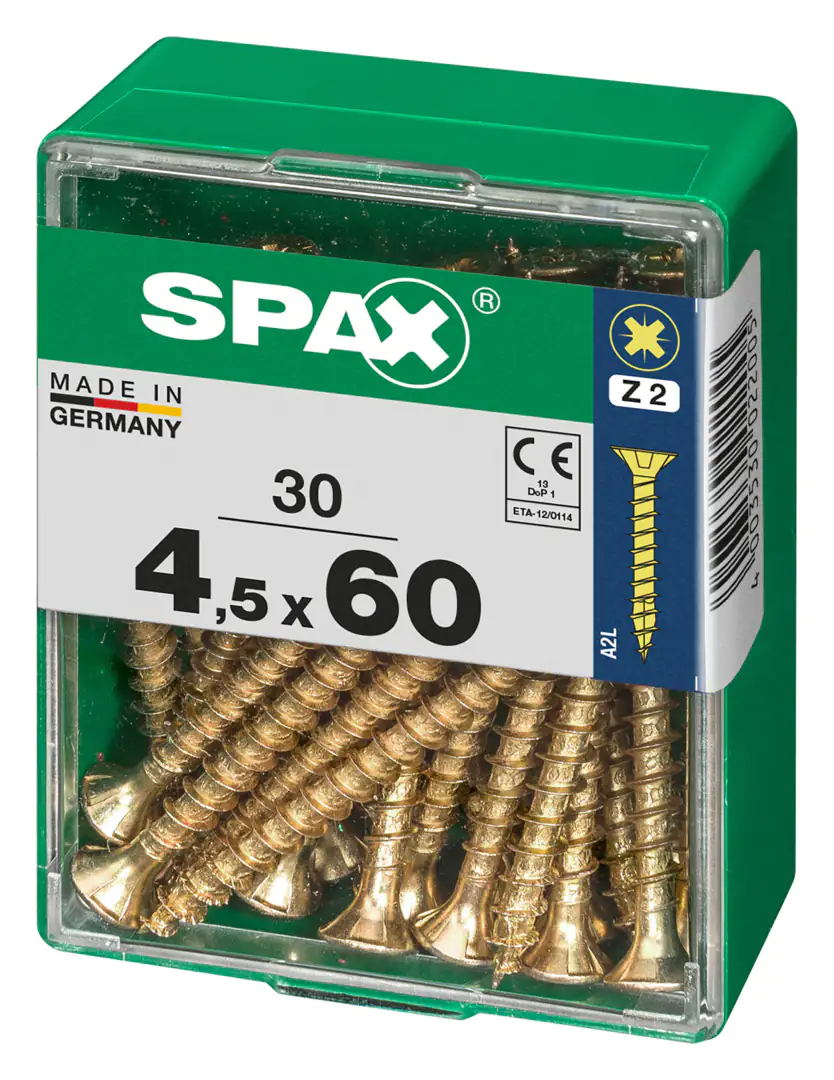 Spax Universalschrauben 4.5 x 60 mm PZ 2 - 30 Stk.