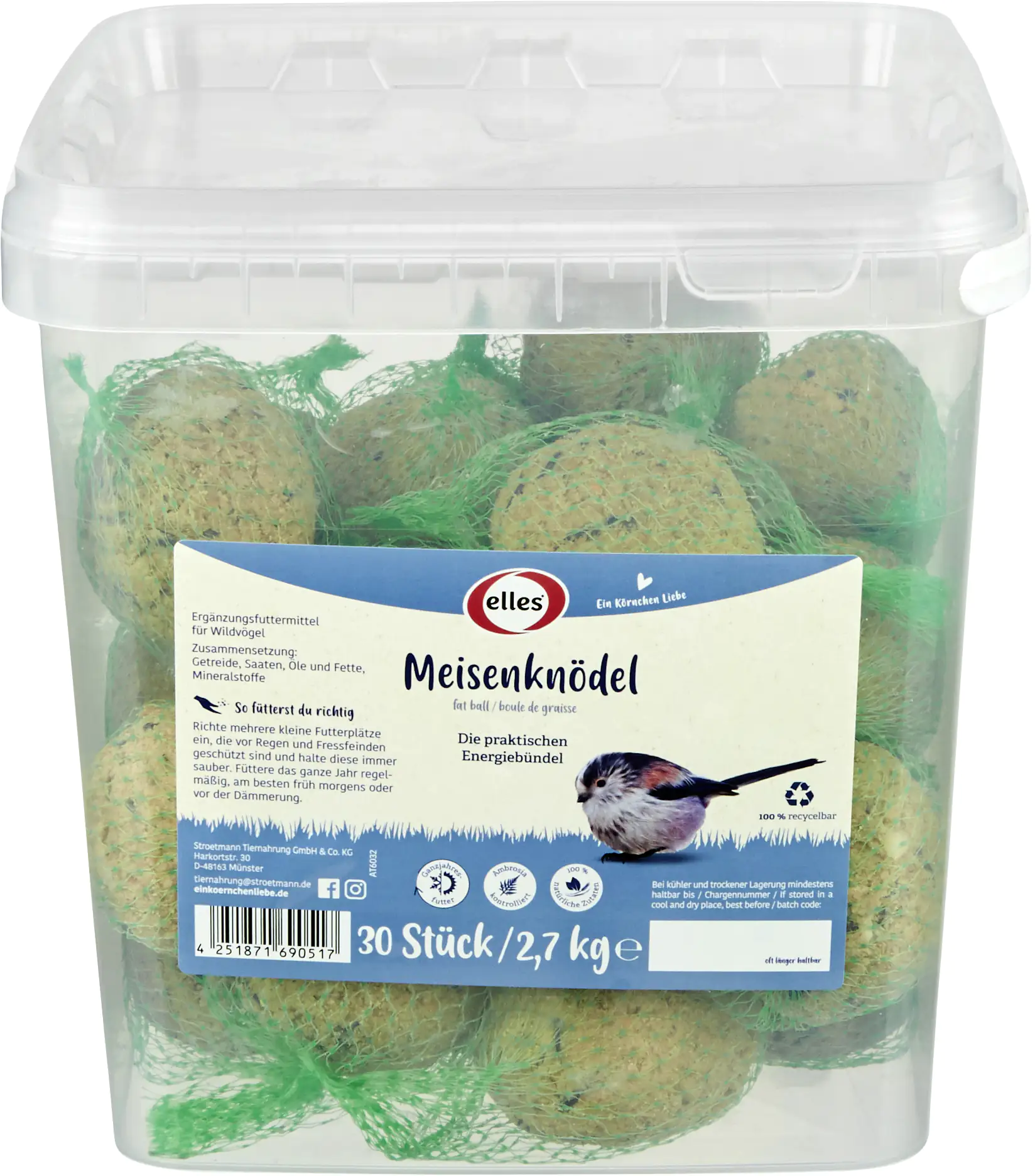 Elles Meisenknödel mit Netz 30 Stück Elles Meisenknödel mit Netz 30 Stück