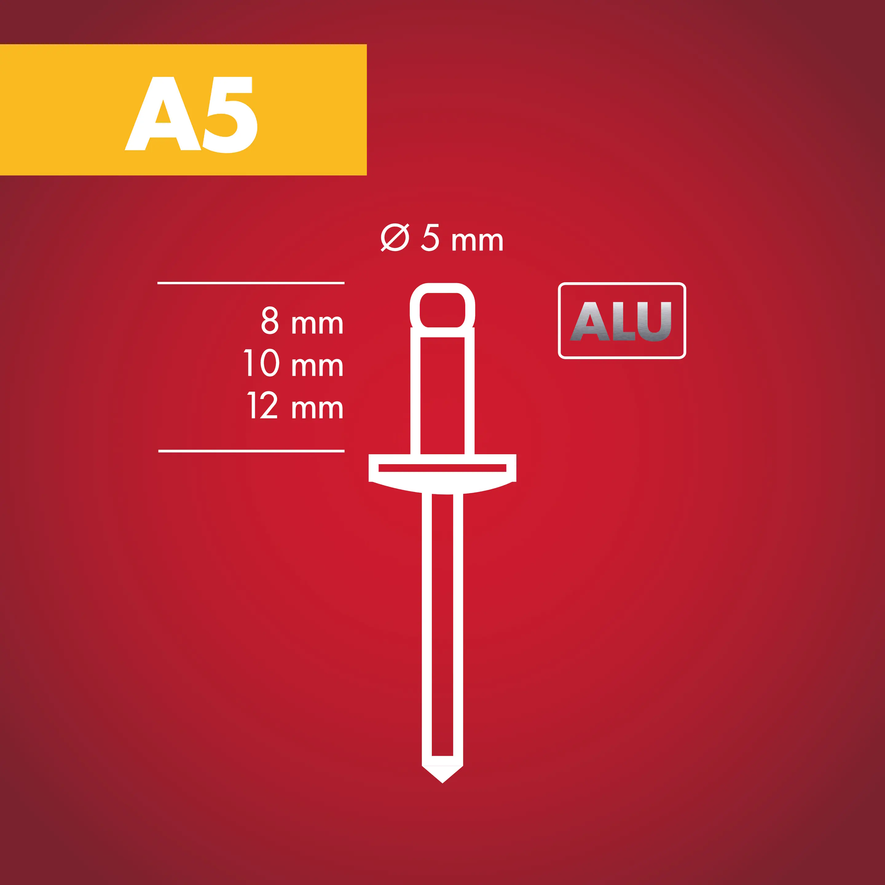 Arrow Blindniete Typ A5 Ø 5 x 10 mm Aluminium 50 Stück