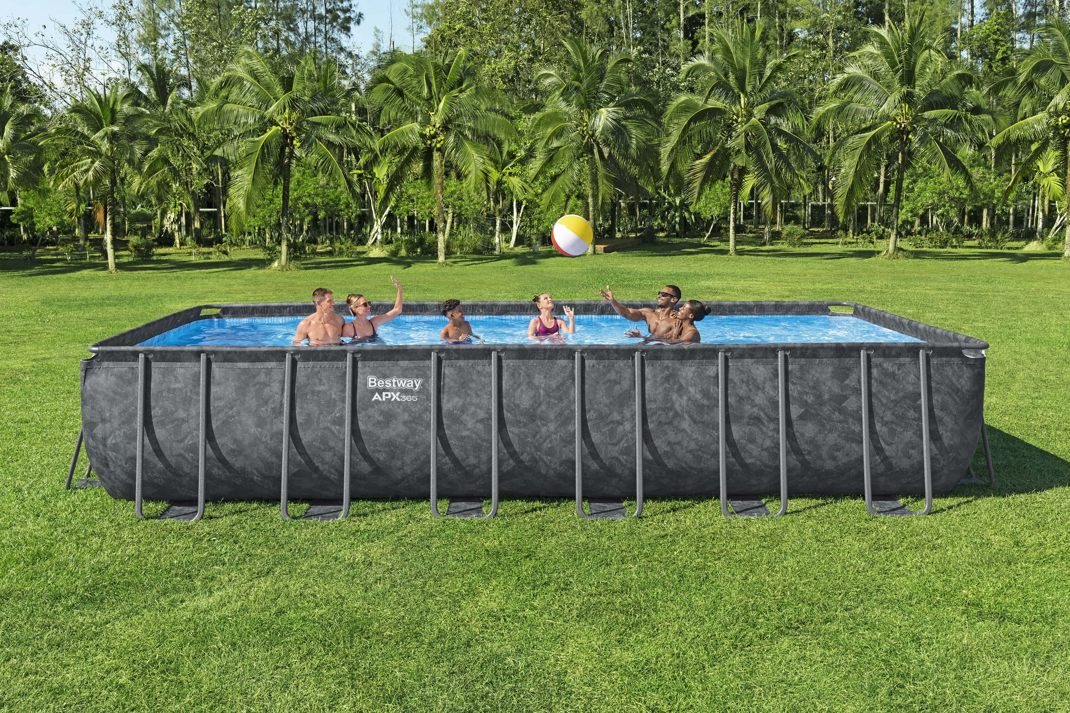 Bestway Winterfestes Frame Pool APX365 Komplett-Set mit Sandfilteranlage 732 x 366 x 132 cm marmor-optik eckig Bestway Winterfestes Frame Pool APX365 Komplett-Set mit Sandfilteranlage 732 x 366 x 132 cm marmor-optik eckig