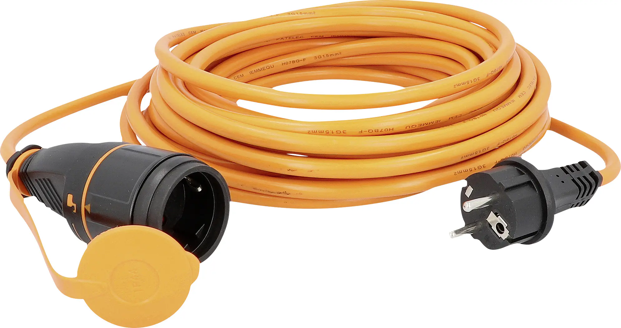 Unitec Verlängerungskabel 10 m H07BQ-F3G1,5, max. 3600W, orange, IP44 Unitec Verlängerungskabel 10 m H07BQ-F3G1,5, max. 3600W, orange, IP44